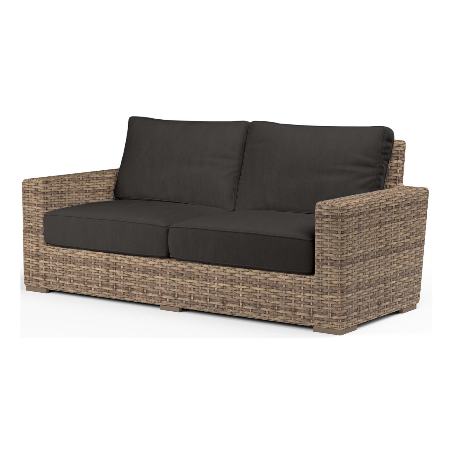 Havana Wicker Loveseat in Tobacco/Spectrum Carbon by Sunset West