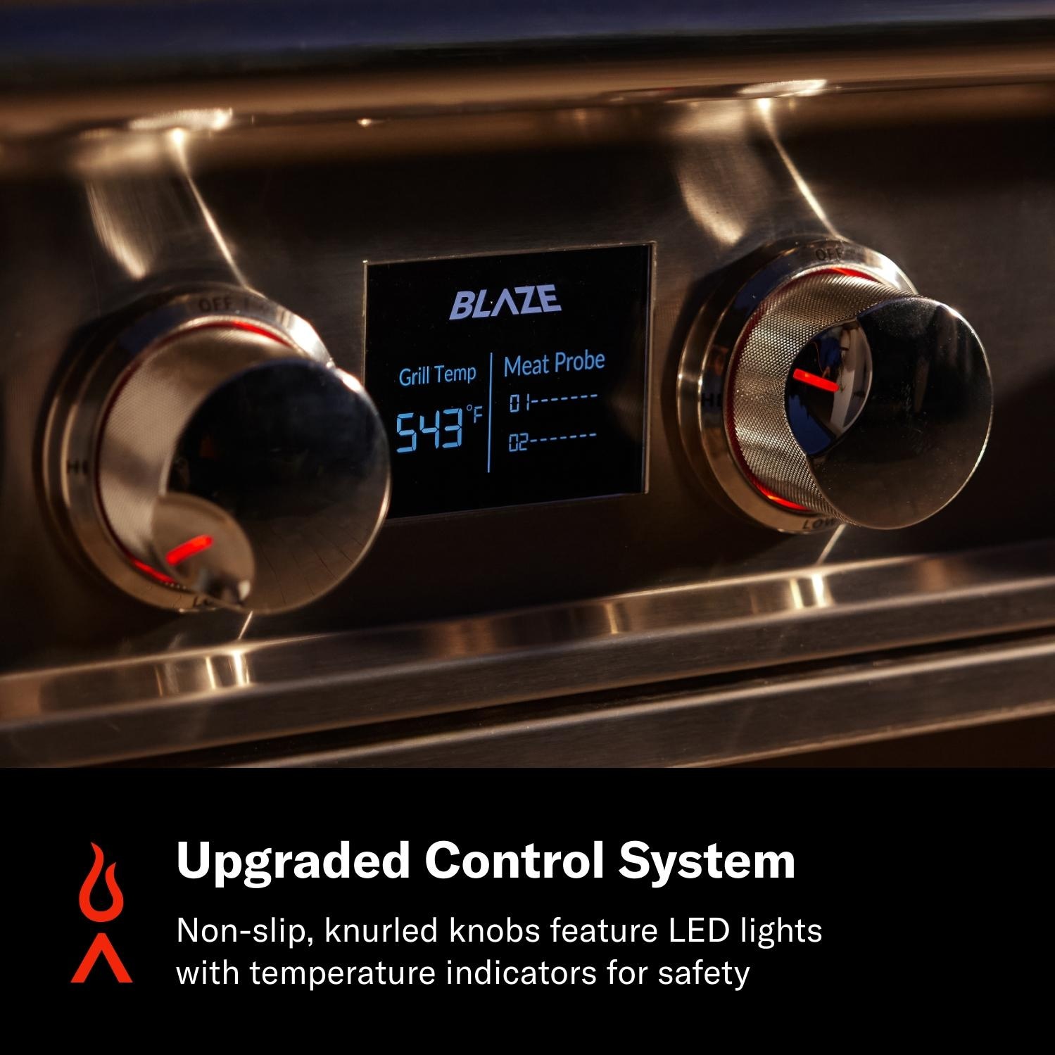 Blaze LTE PRO 32-in 4-Burner Built-In Natural Gas Grill w/ Digital Temperature Screen & Rotisserie - BLZ-4LTEPRO-NG | Digital Control - Detail thumbnail