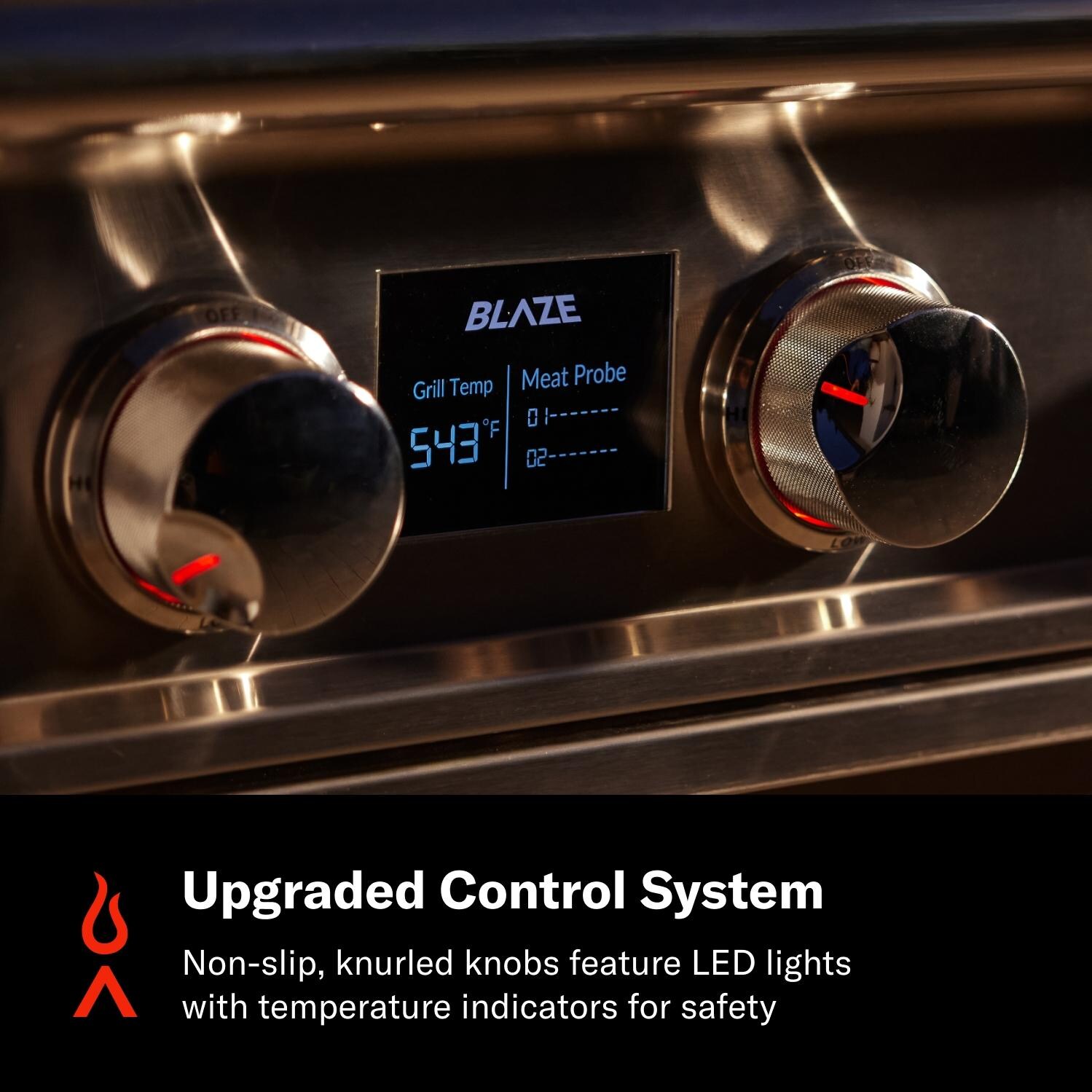 Blaze LTE PRO 32-in 4-Burner Built-In Natural Gas Grill w/ Digital Temperature Screen & Rotisserie - BLZ-4LTEPRO-NG | Digital Control - Detail thumbnail