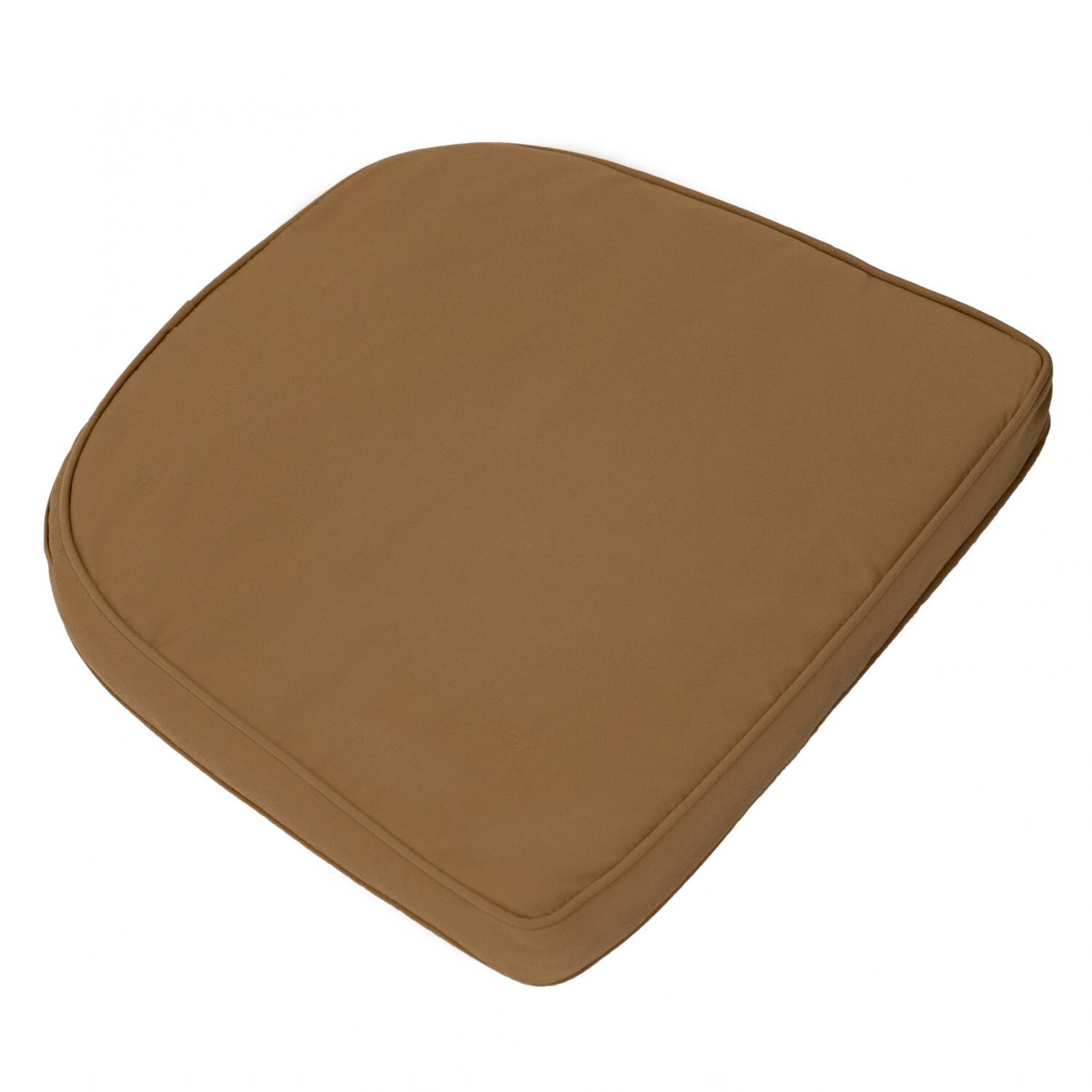 Sunbrella Canvas Camel Dining Chair Seat Cushion W/ Piping By BBQGuys