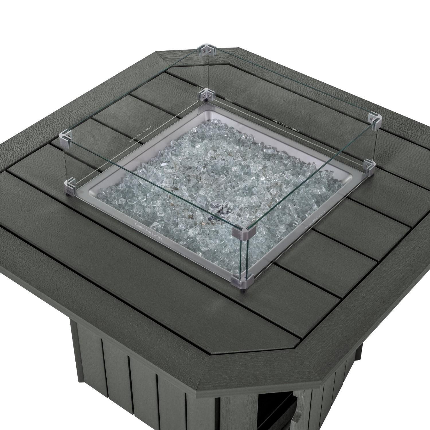 Harborview Octagonal Fire Pit Table in Coastal Teak by Lakeview Outdoor Designs - Top View - White Background thumbnail