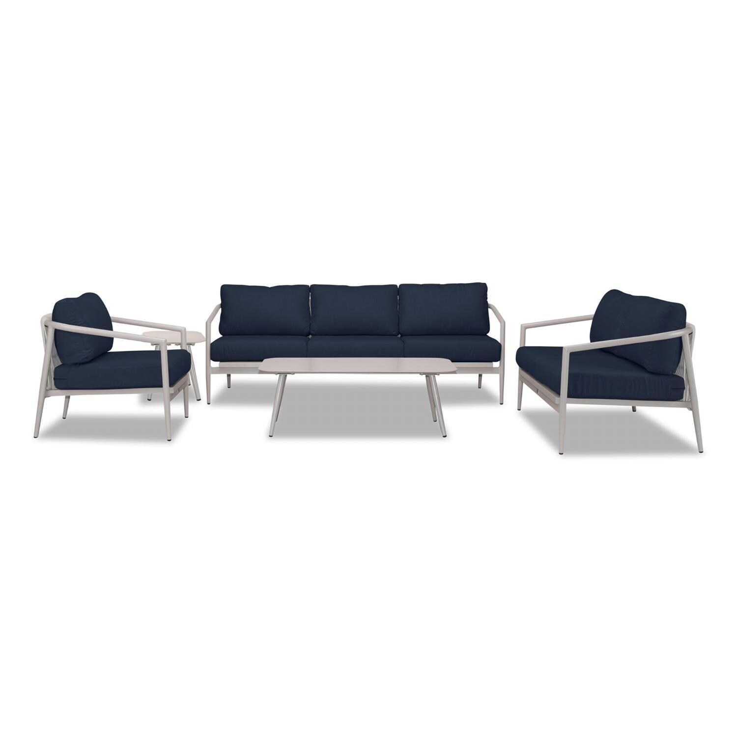 Lakeview Midnight Cove 5 Pc Aluminum Sofa Seating Set in Urban Stone/Spectrum Indigo - White Background thumbnail