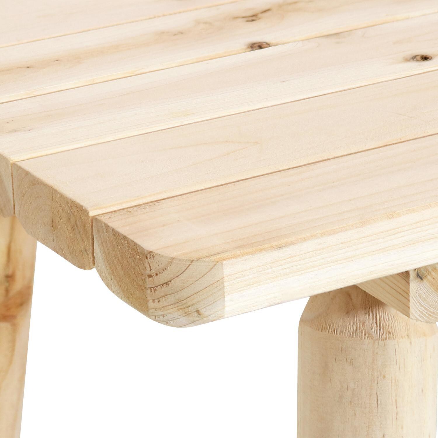 Ultimate Patio 41 3/4 X 22 1/4-Inch Rectangular Rustic Log Cabin Style Fir Wood Coffee Table - Close-Up thumbnail