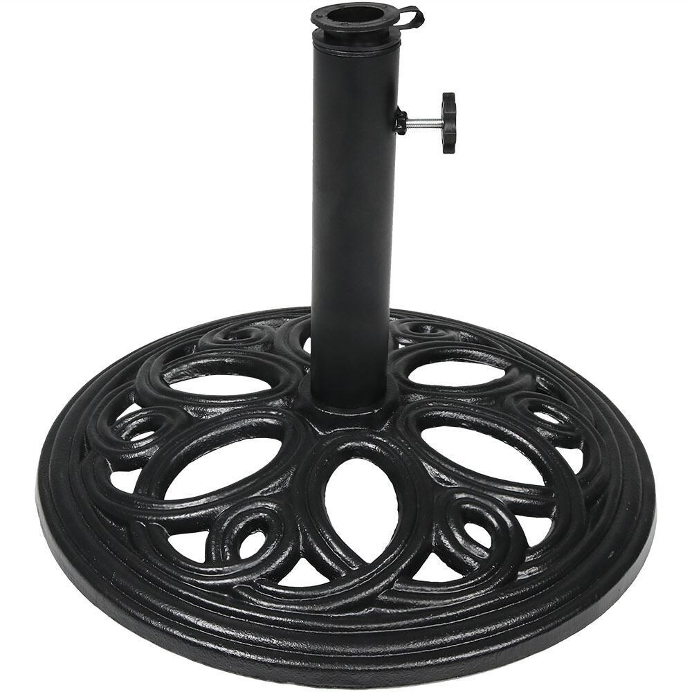 Ultimate Patio 24 Lb Elegant Design Cast Iron Umbrella Base - Black