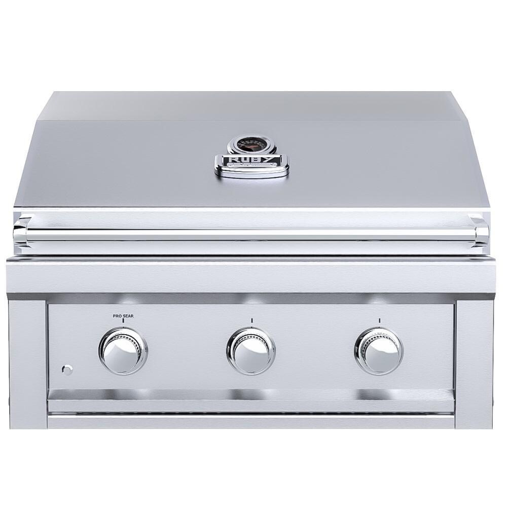 Sunstone Ruby3B-LP Ruby 30-in 3-Burner Built-In Propane Gas Grill - White Background thumbnail