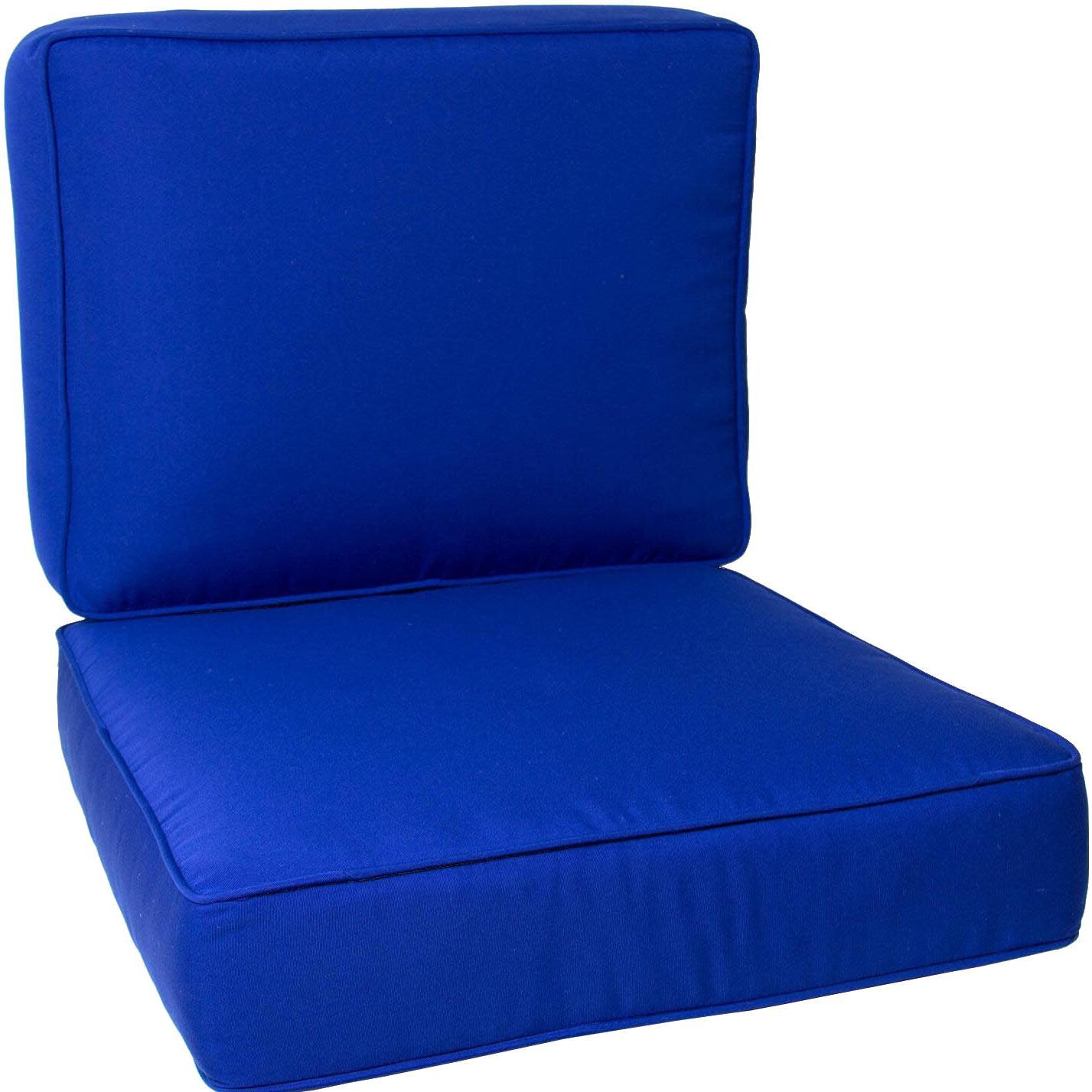 Medium Replacement Club Chair Cushion Set With Piping - Canvas True Blue thumbnail