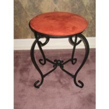 International Caravan Iron Vanity Stool With MicroSuede Seating - Terra Cotta image