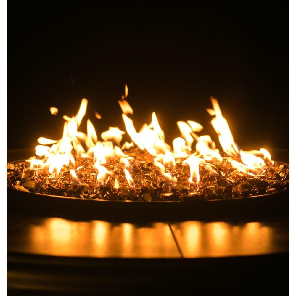 Tretco 48-Inch Round Wicker Fire Pit Table - Dark Brown W/ Tile Top - Night Flame thumbnail