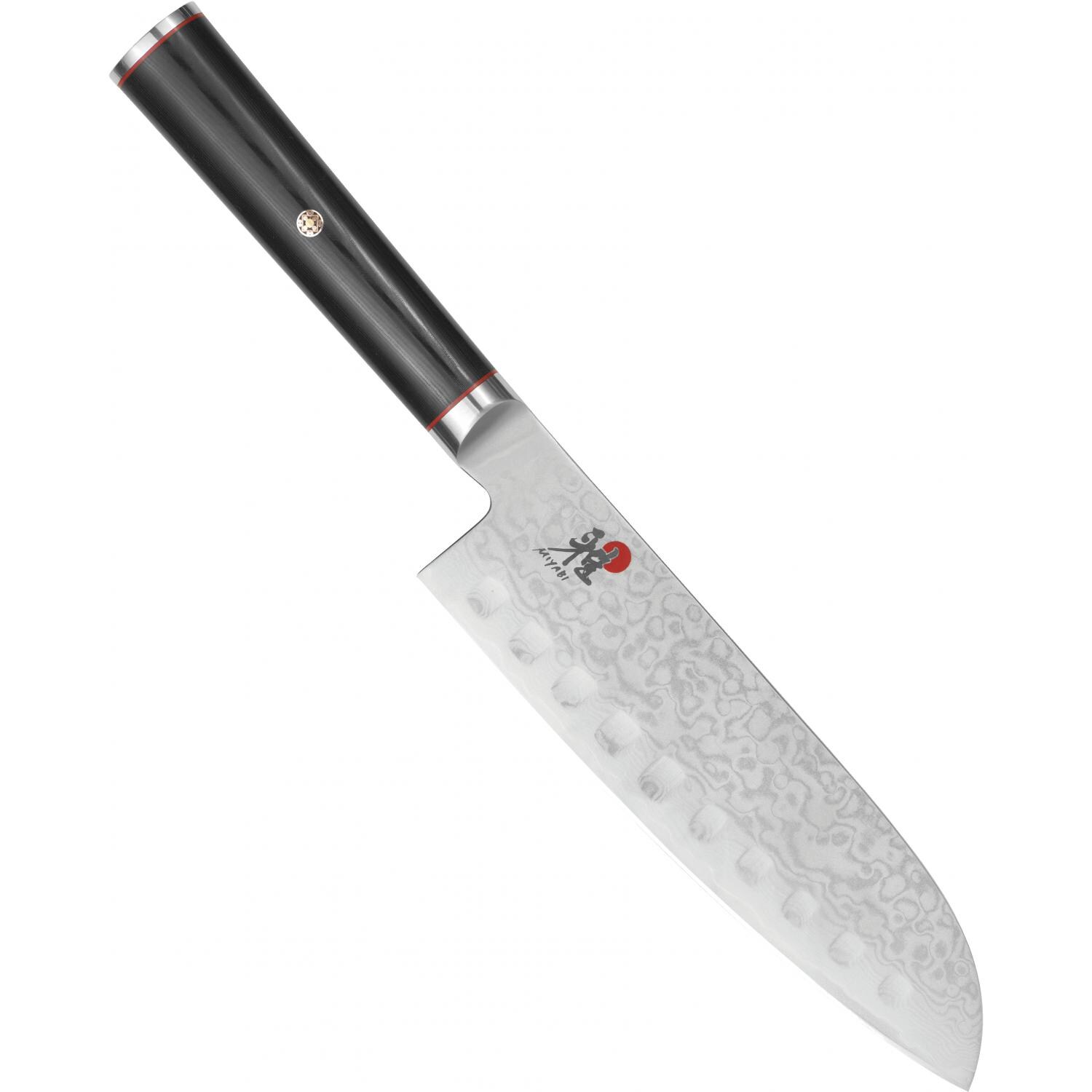 Miyabi Kaizen 7-Inch Granton Santoku Hollow Edge Knife