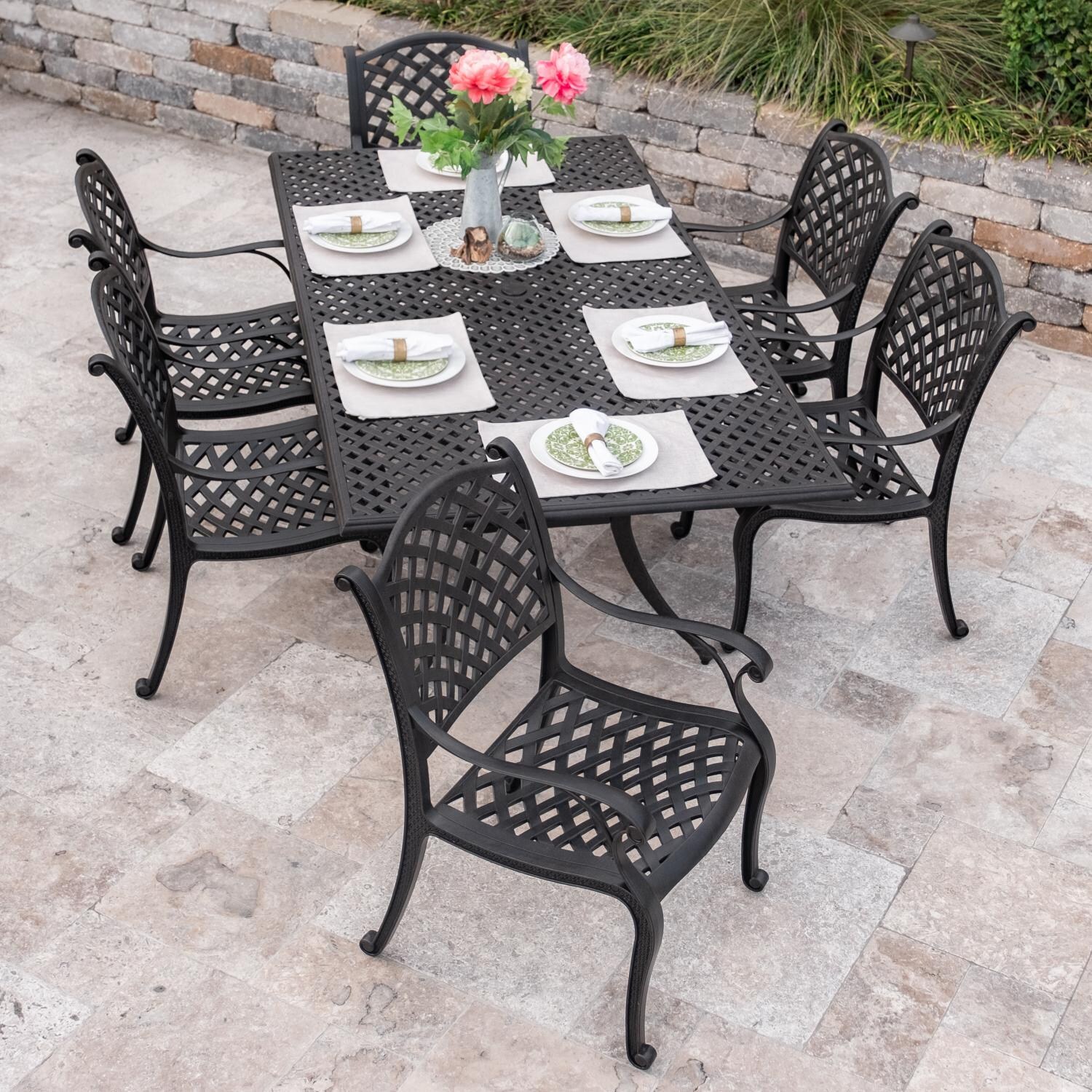 Whitby 7 Piece Cast Aluminum Patio Dining Set thumbnail
