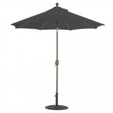 Galtech 7.5 Ft. Octagonal Aluminum Patio Market Umbrella W/ Crank Lift And Deluxe Auto Tilt - Antique Bronze Frame W/ Sunbrella Canvas Black Canopy