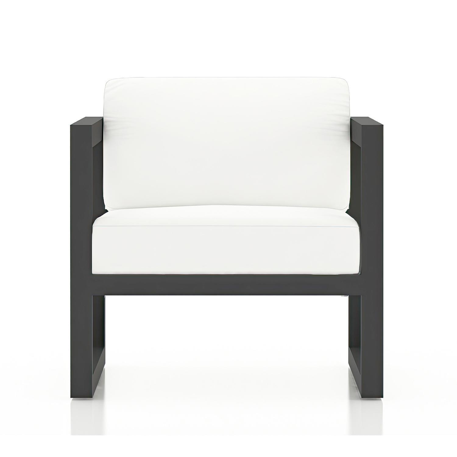 Misty Cove Aluminum Club Chair in Slate/Canvas Natural by Lakeview Outdoor Designs