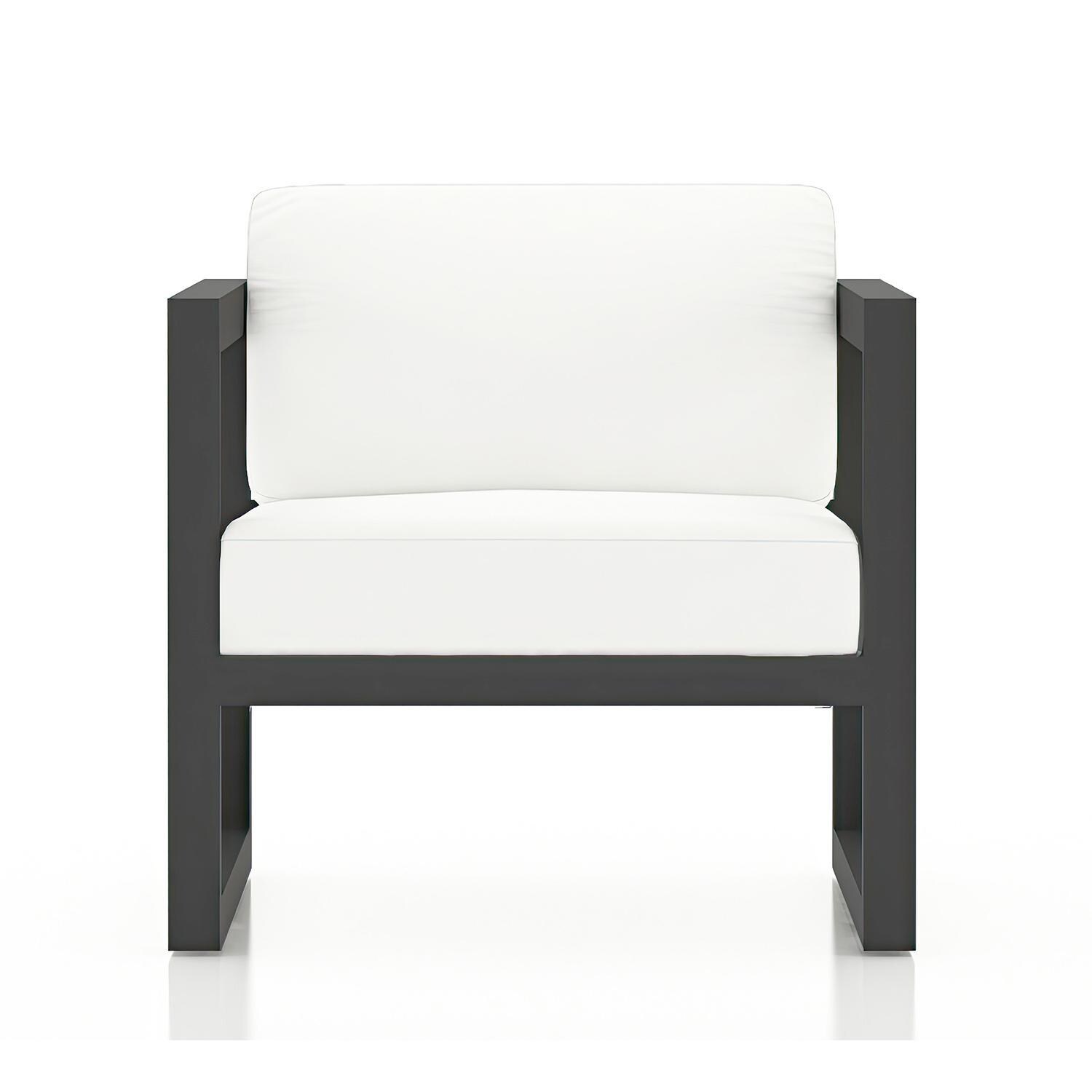 Misty Cove Aluminum Club Chair in Slate/Canvas Natural by Lakeview Outdoor Designs