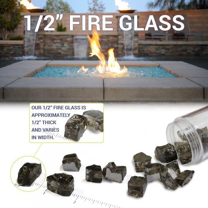 BBQGuys Signature AFF-STFRRF12-10-J 1/2-in Starfire Reflective Fire Glass - Dimensional thumbnail