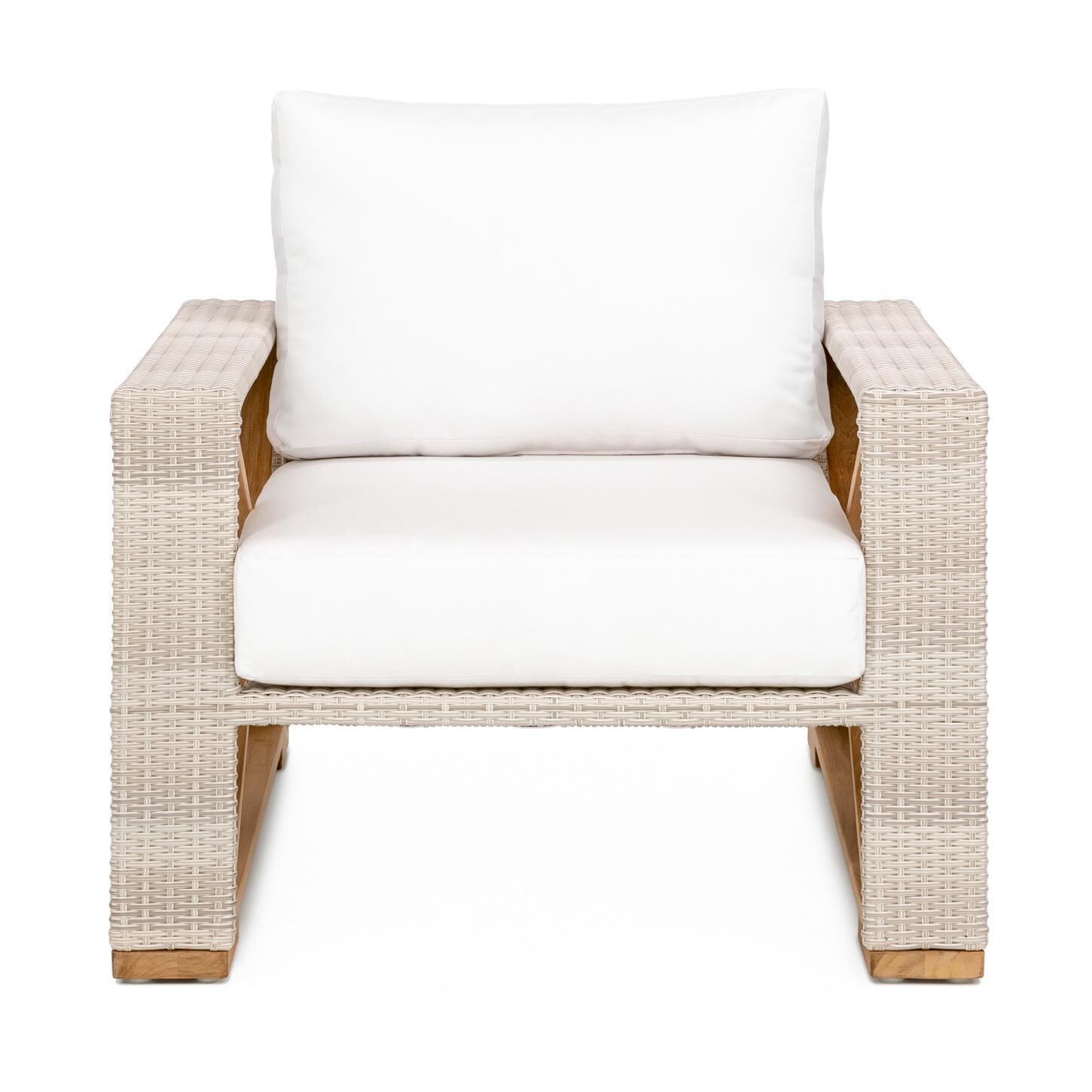 Caicos Club Chair in Natural By Teak + Table