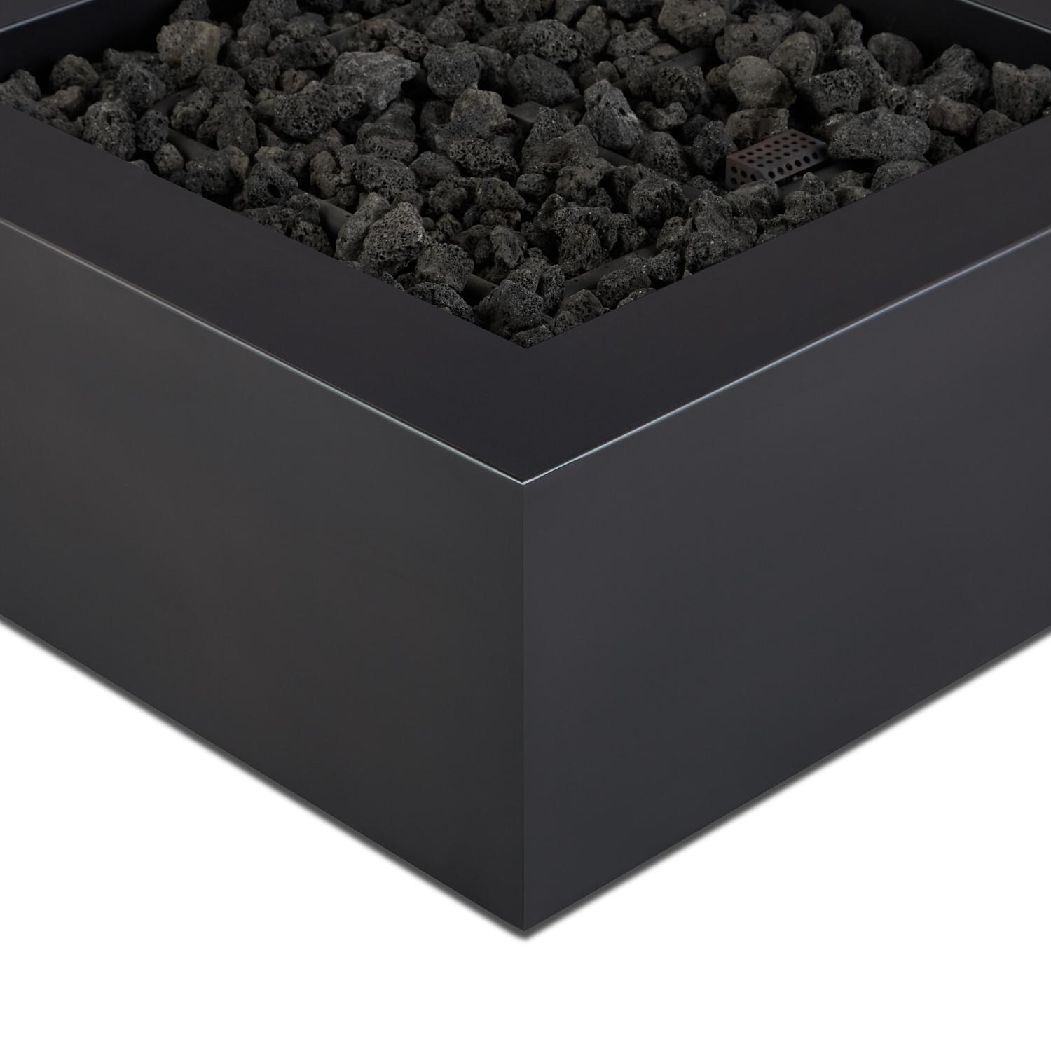 Real Flame Byron 30-Inch Square Propane Fire Pit - Raven Black - Finish Detail thumbnail