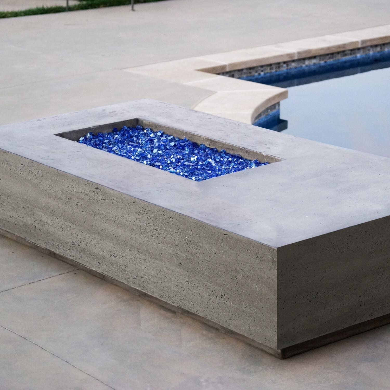 Prism Hardscapes SCPH-409-4LP Tavola 5 80-Inch Propane Rectangle Fire Pit Table - Pool Side