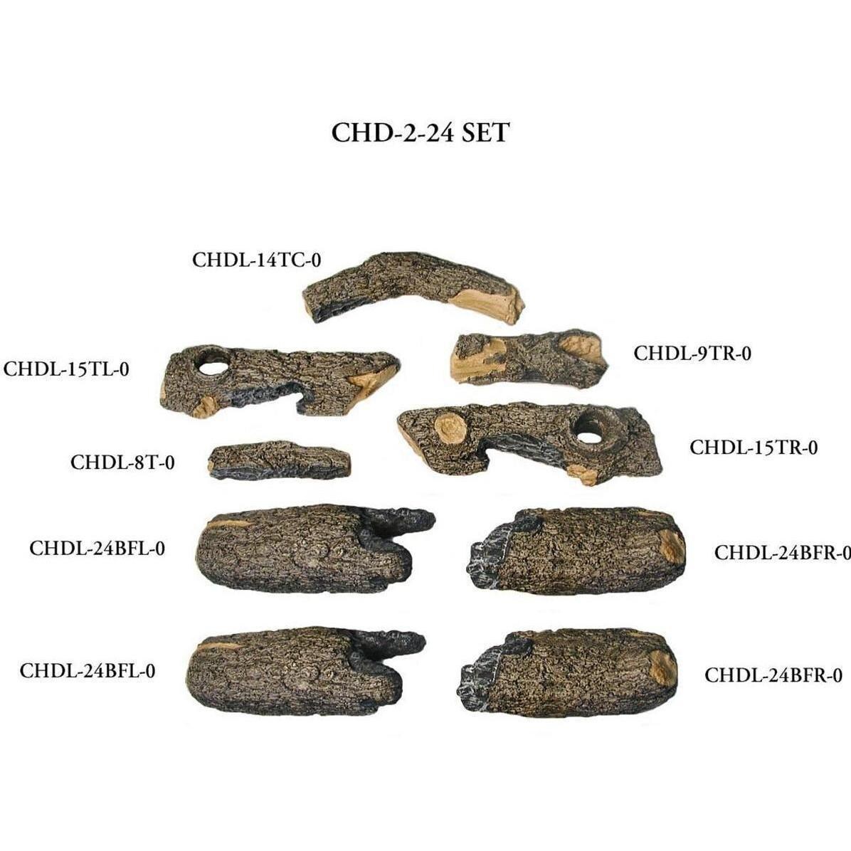 Peterson Real Fyre Charred Oak See-Thru 24-Inch Log Breakdown  thumbnail