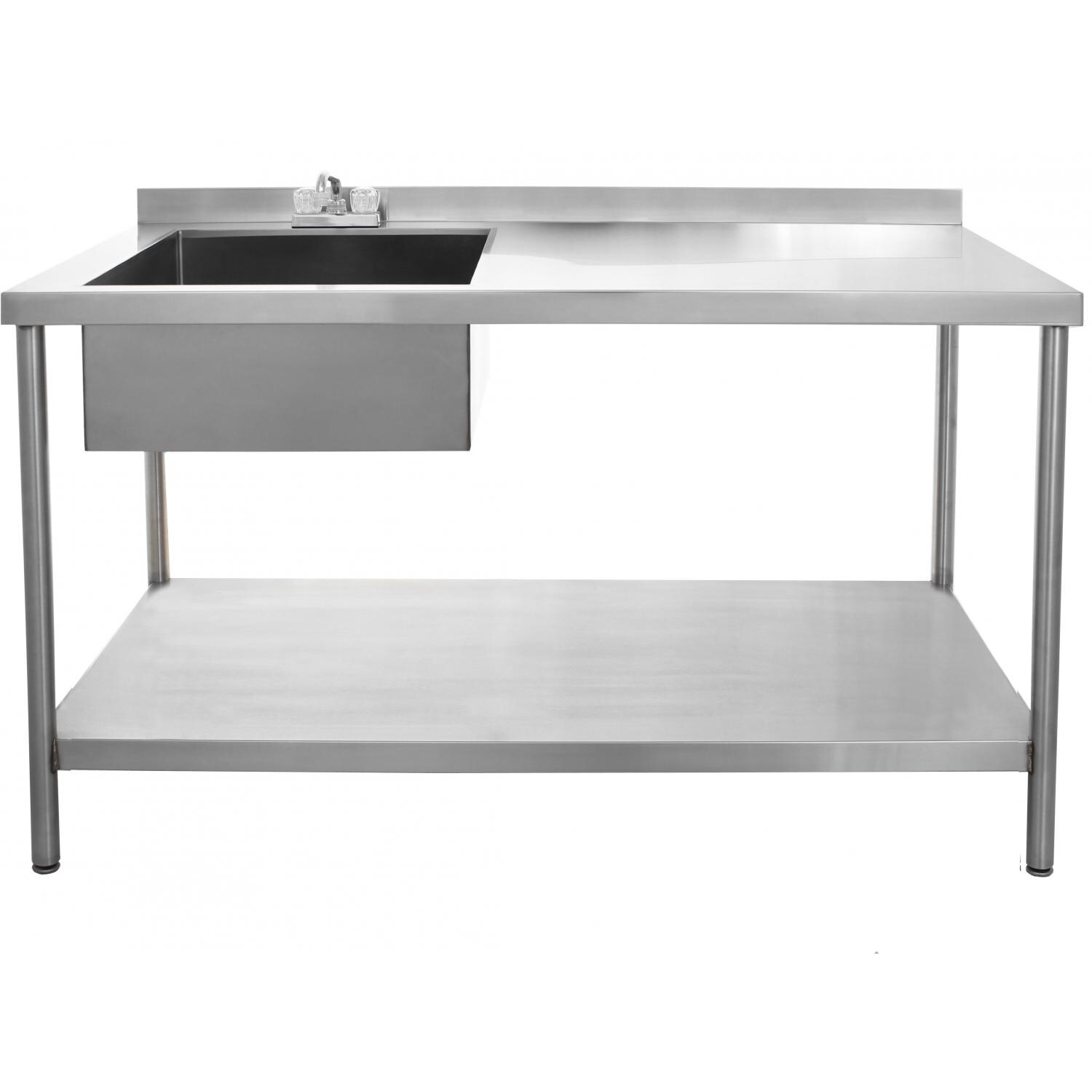 BBQGuys.com 30x60 Stainless Steel Table With Sink And Faucet - Front View thumbnail