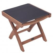 Florida Teak Patio Ottoman W/ Black Sling By Royal Teak Collection