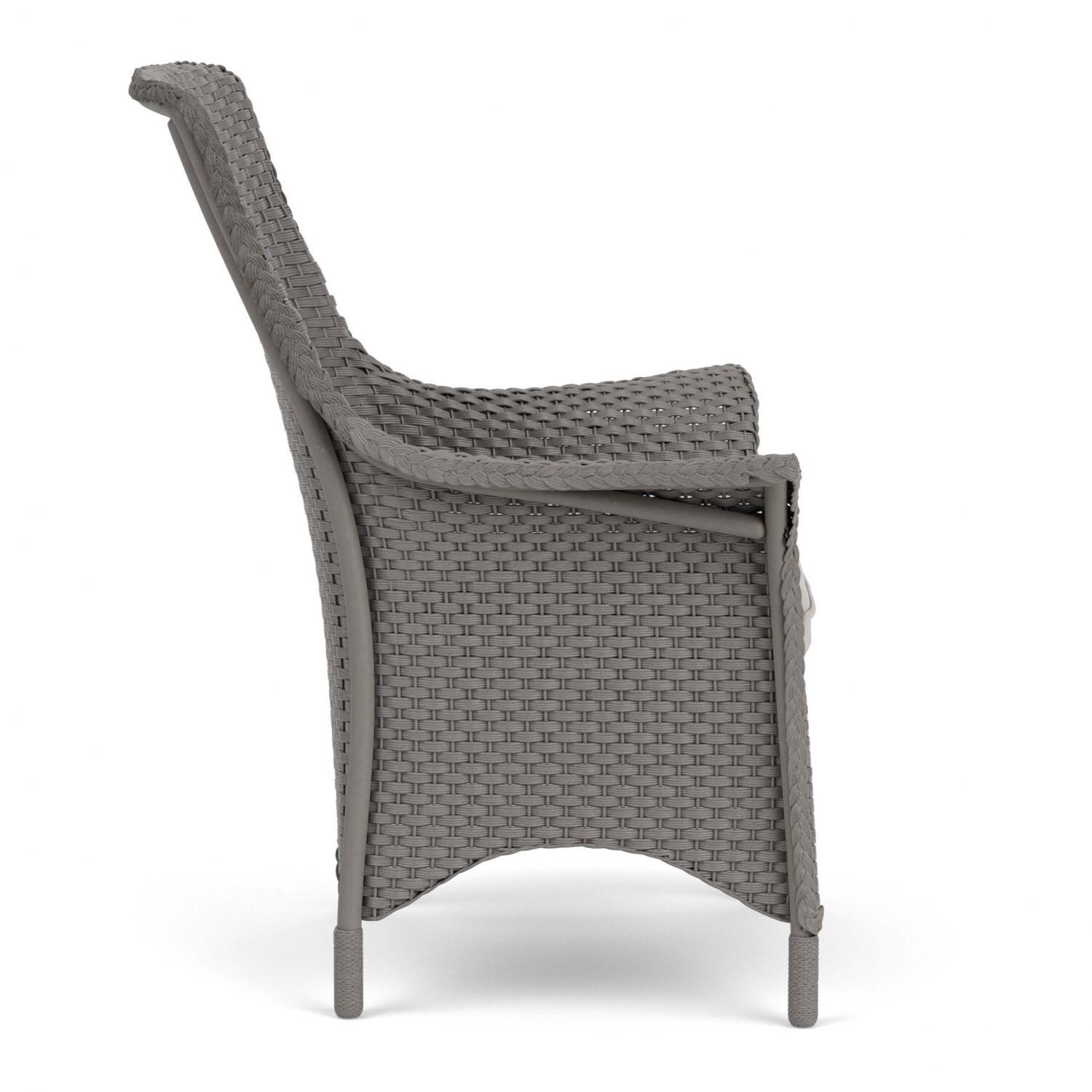 Lloyd Flanders Mandalay Dining Armchair in Pewter Finish with Remy Cloud fabric - Side thumbnail