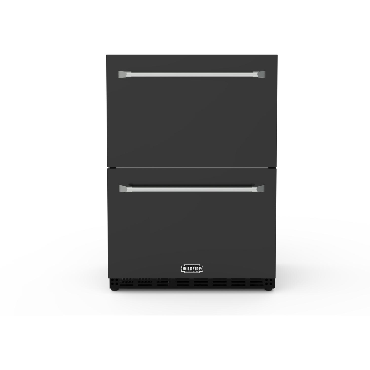 Wildfire 24 Inch Black SS Dual Drawer Refrigerator Sleeve - Display - White Background thumbnail