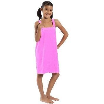 Terry Town Girls Terry Velour Body Wrap Towel Small - Light Pink