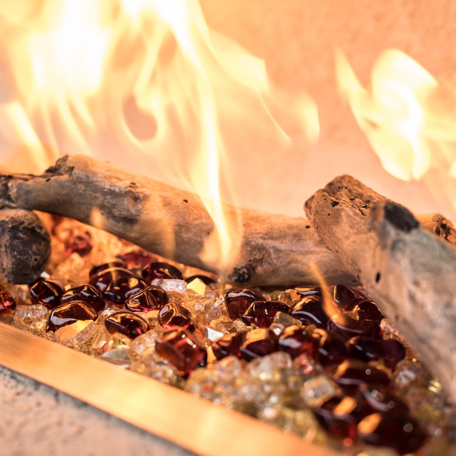 Enhance A Fire - DRBT-BO - Bayou Driftwood Twigs - Closeup With Mixed Media Lit thumbnail