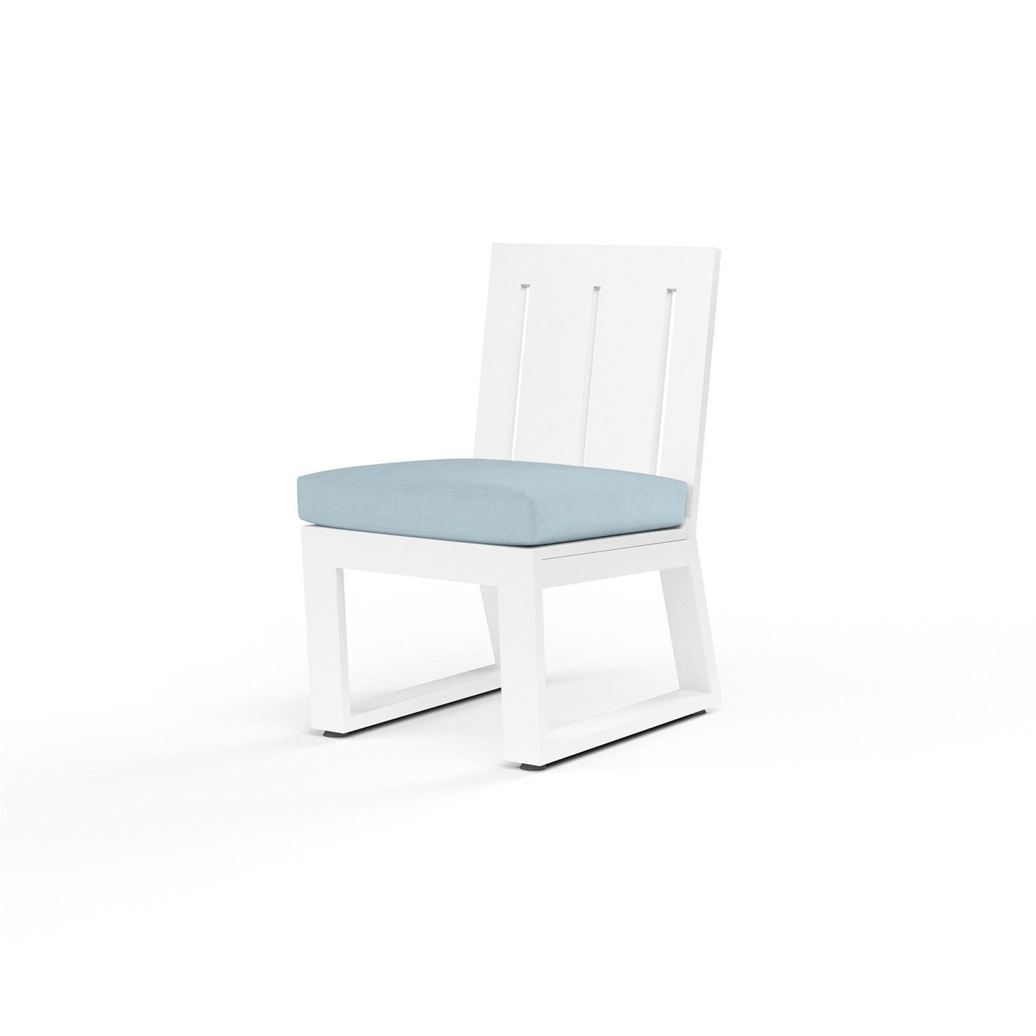 Newport Aluminum Armless Patio Dining Chair in Canvas Skyline w/ No Welt by Sunset West - Display - White Background thumbnail