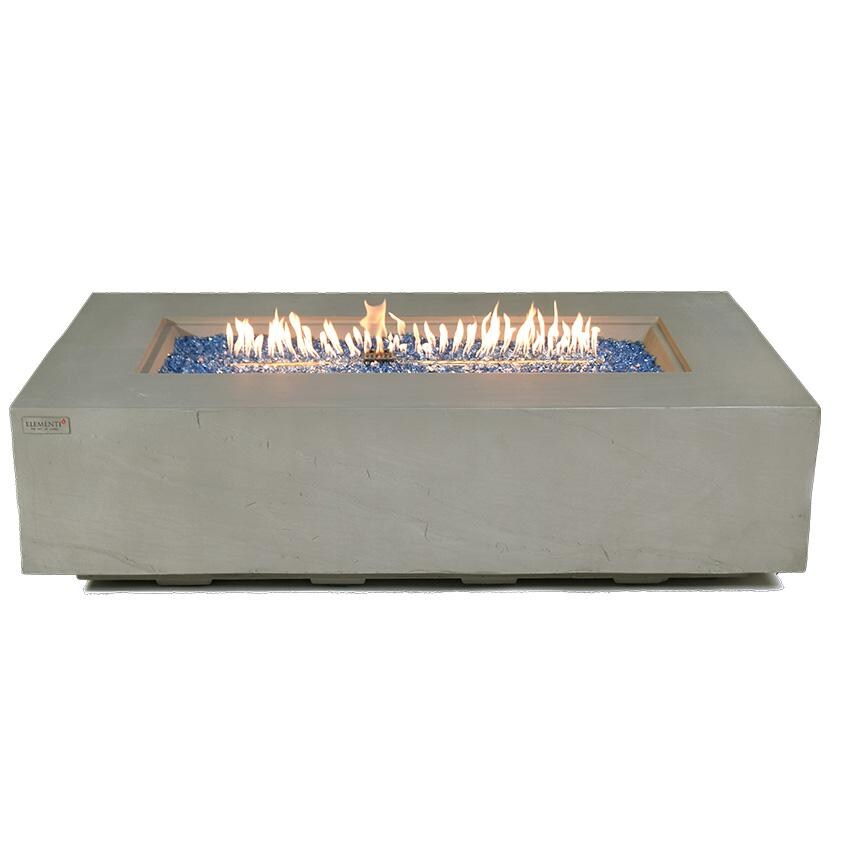 Elementi Meteora OFG410SG-LP 56-Inch Propane Space Gray Fire Pit Table - Uncovered and Lit thumbnail