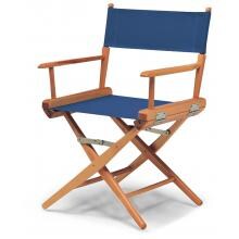 World Famous Dining Height Director Chair By Telescope Casual - Varnish/Blue