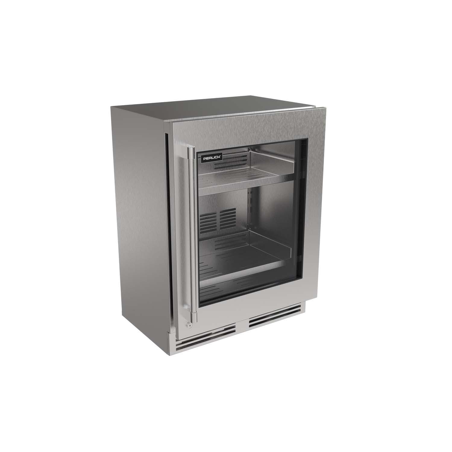 Perlick G5RE24GD G5 Luxe 24-in 3.1 Cu. Ft. Shallow ADA Refrigerator w/ Panel Ready Glass Door - White Background thumbnail