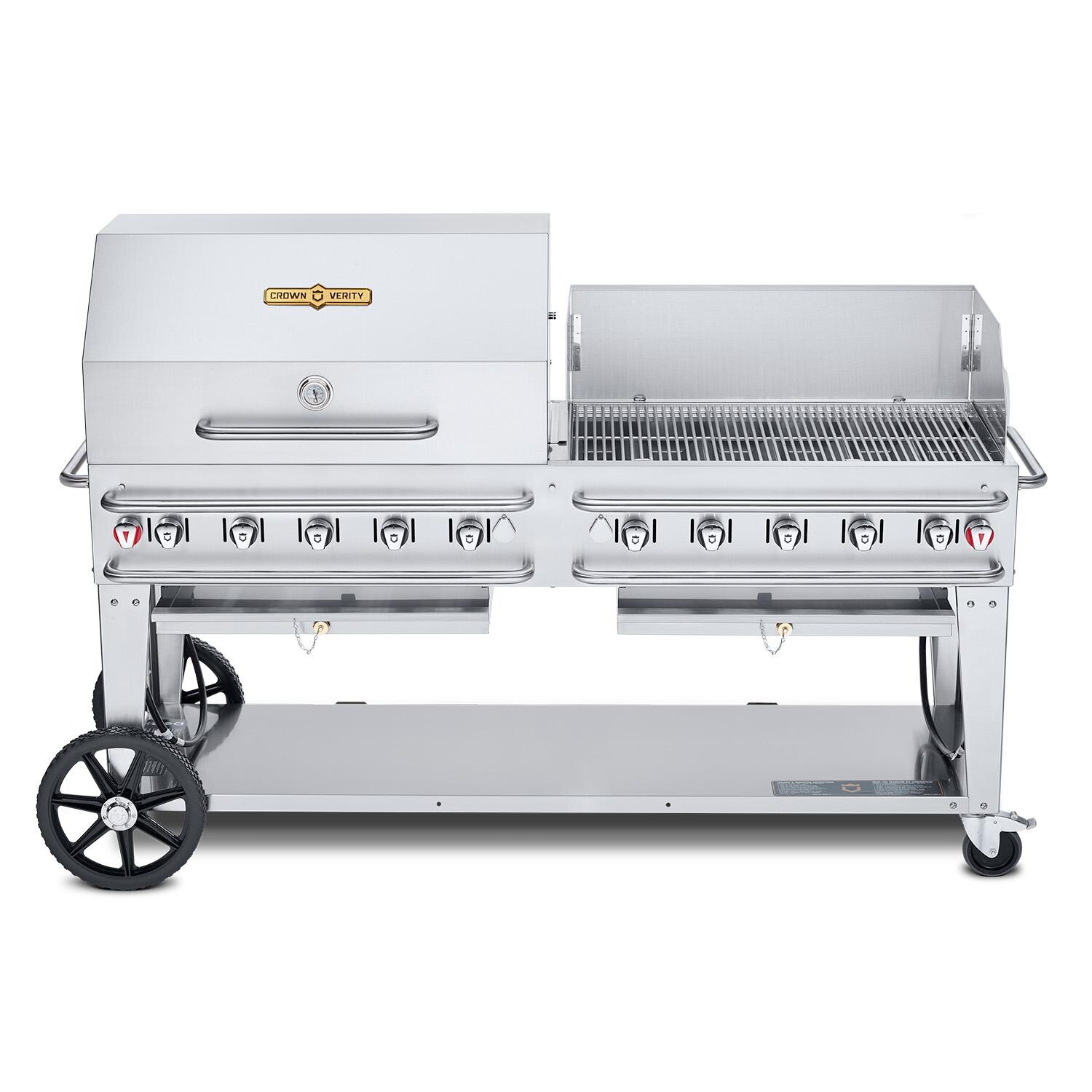 Crown Verity CV-RCB-60RWP-SI-BULK 72-Inch Single Inlet (Bulk Tanks Only) Rental Propane Grill Dome & Windguard Package thumbnail