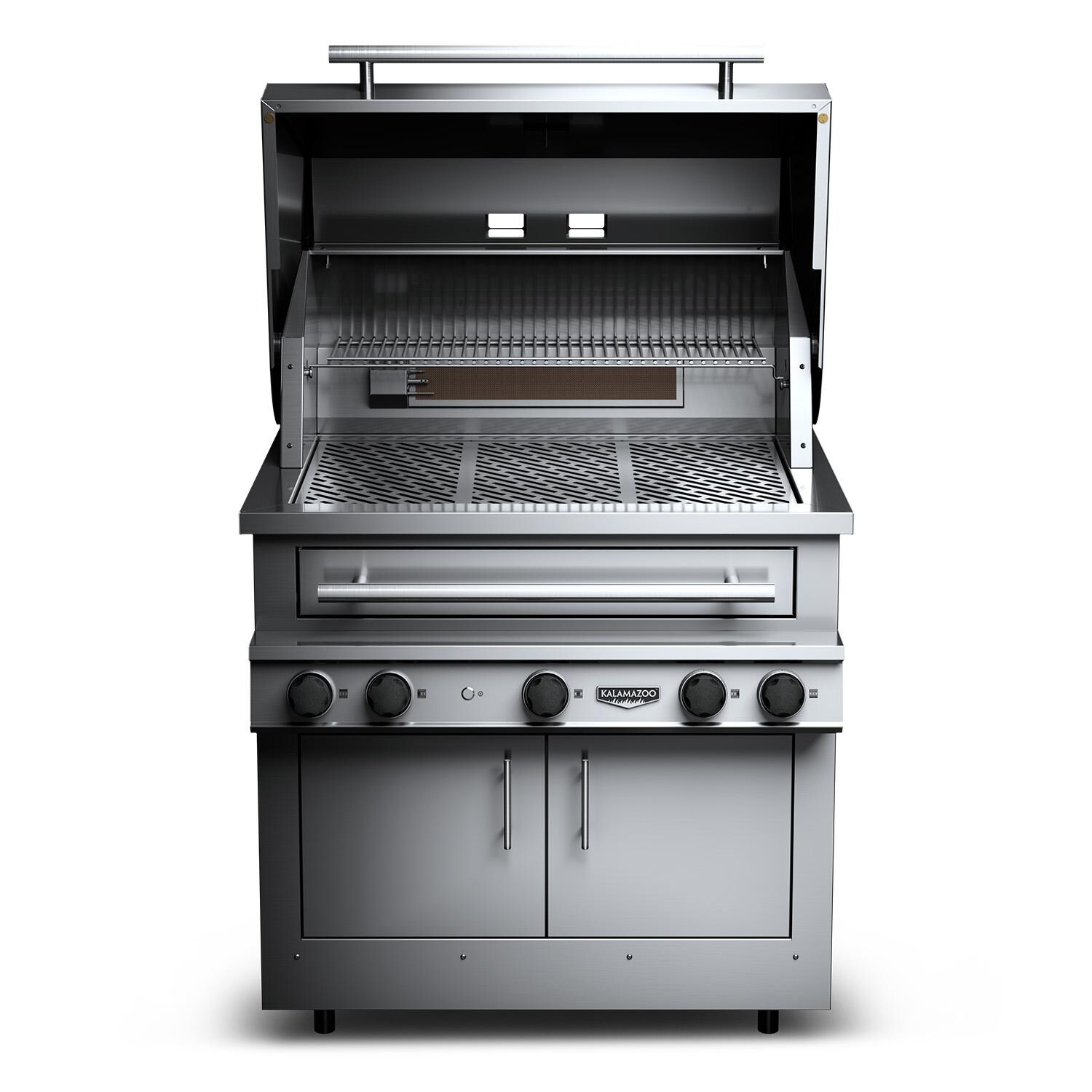 Kalamazoo K750HB Built-In Hybrid Fire Grill - Natural Gas - Hood Open thumbnail