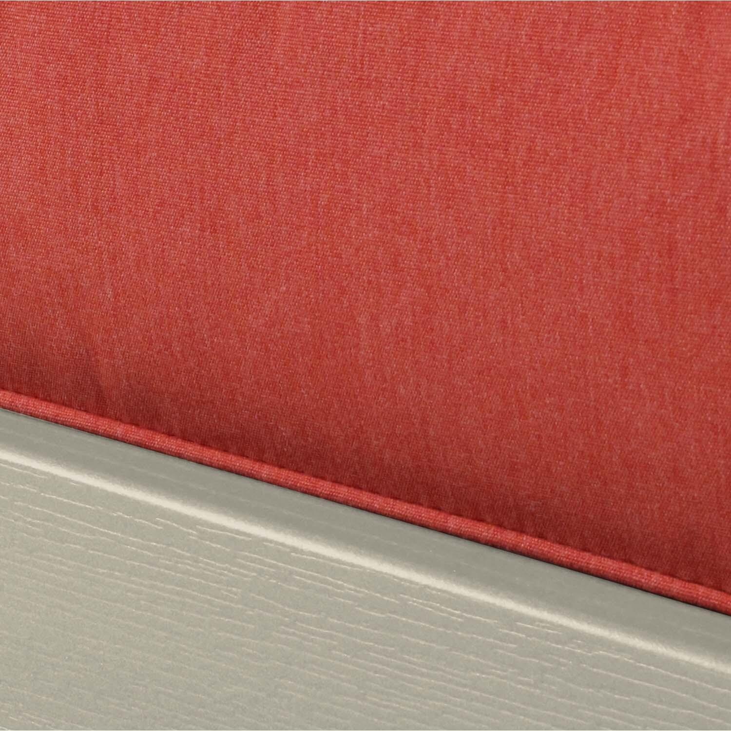 Blushing Bay Recycled Plastic Ottoman in Canvas Persimmon/Whitewash by Lakeview Outdoor Designs - Cushion - Detail thumbnail