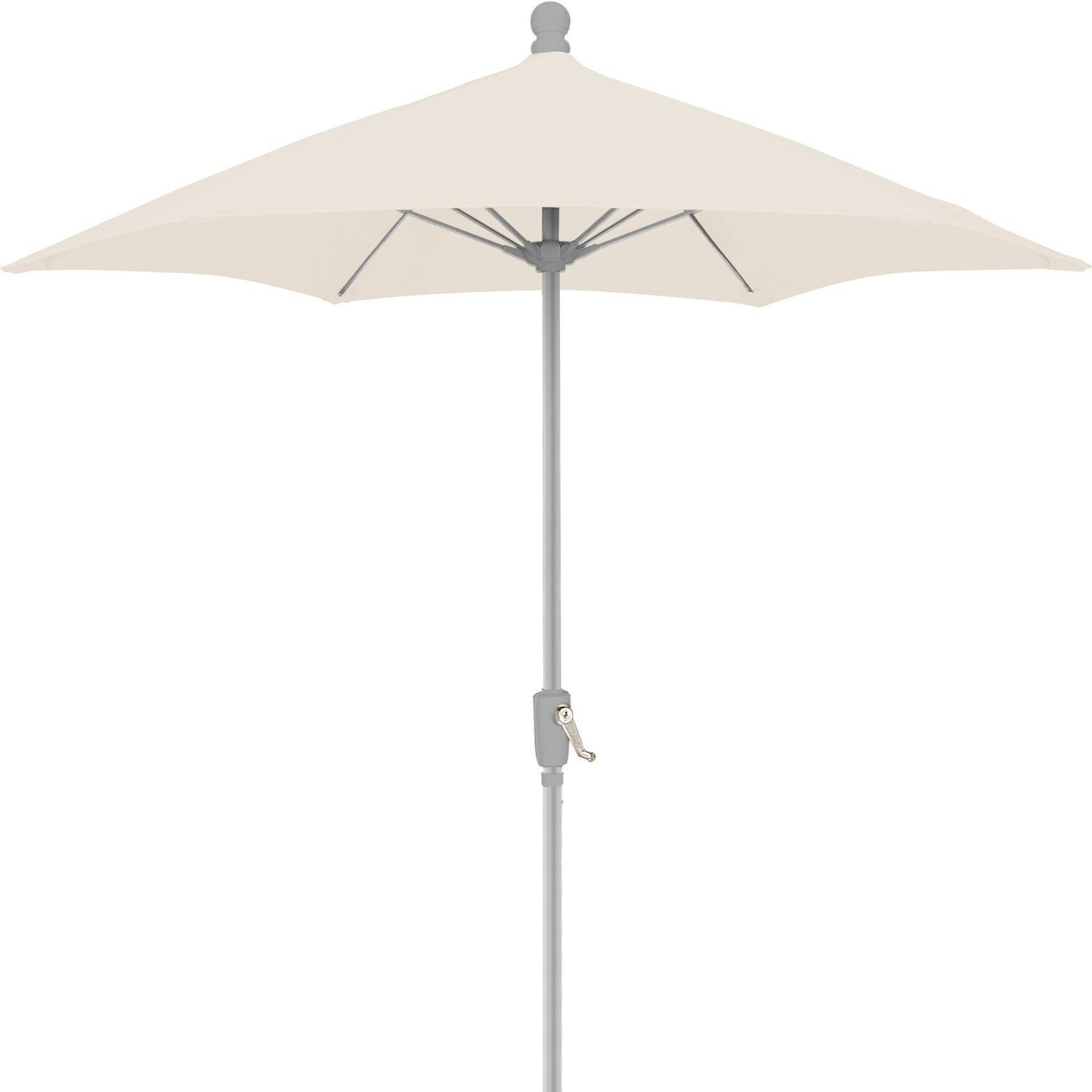 FiberBuilt 7.5 Ft. Aluminum Market Patio Umbrella W/ Crank Lift - Silver Pole / Natural Olefin image
