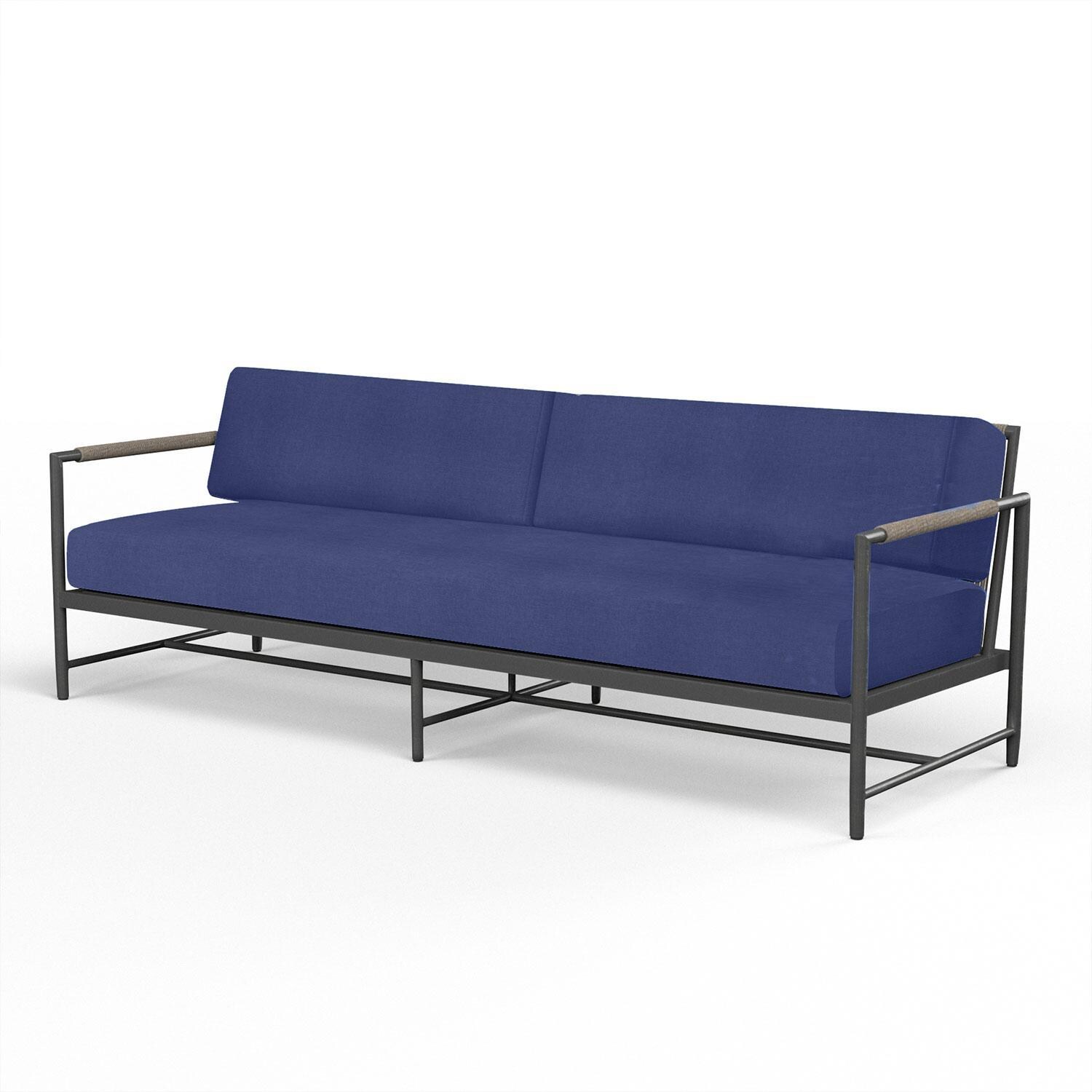 Pietra Rope & Aluminum Patio Sofa in Echo Midnight w/ No Welt By Sunset West