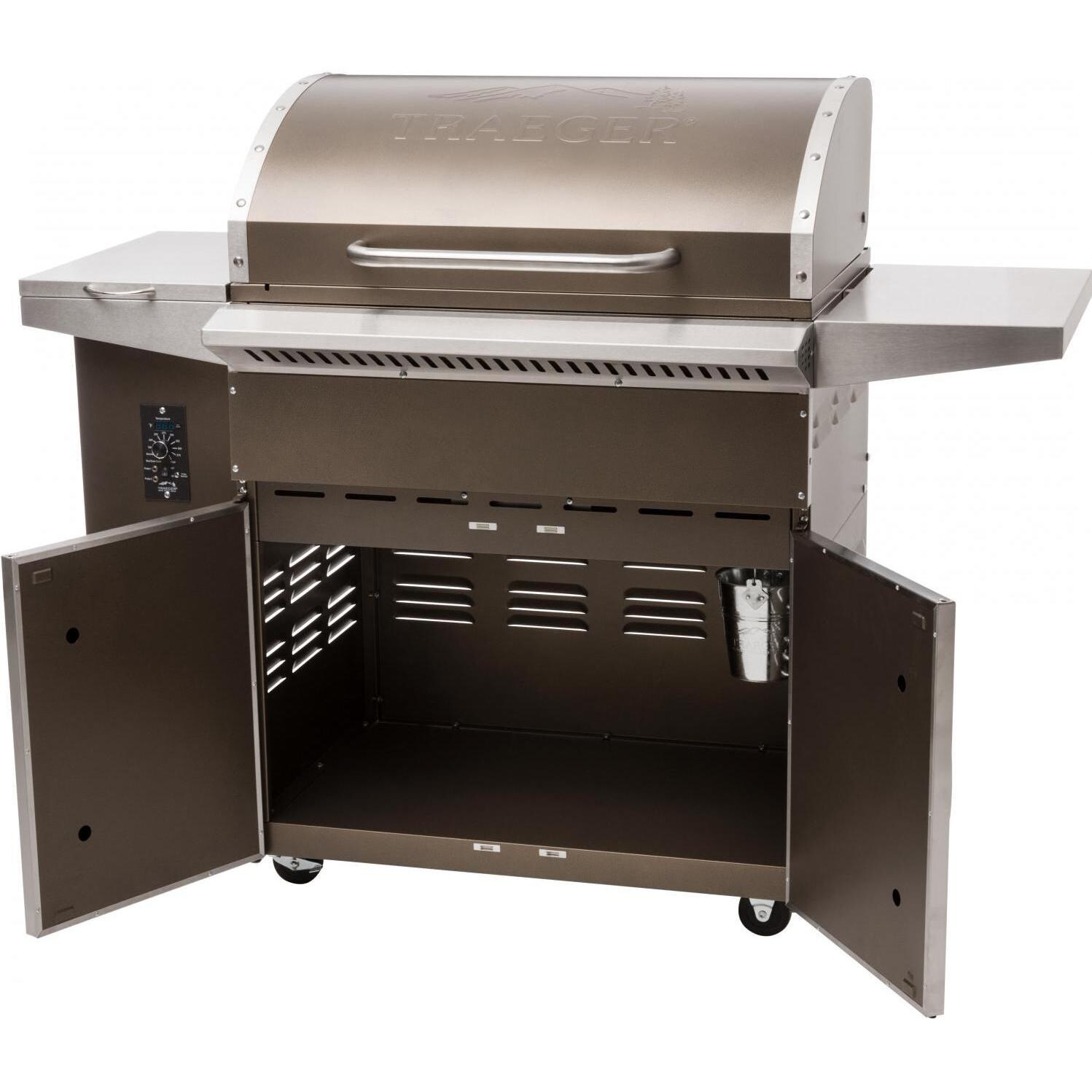 Traeger Select Pro Bronze Pellet Grill On Cart - Grill Cart Doors Open thumbnail