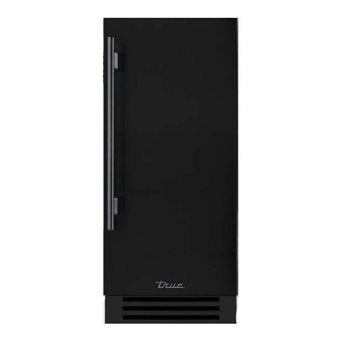 True TUI-15-R-OP-D~DSK-027-H05 15-Inch 85 Lb. Right Hinge Outdoor Ice Maker - Matte Black w/ Pewter Handle - Display - White Background thumbnail