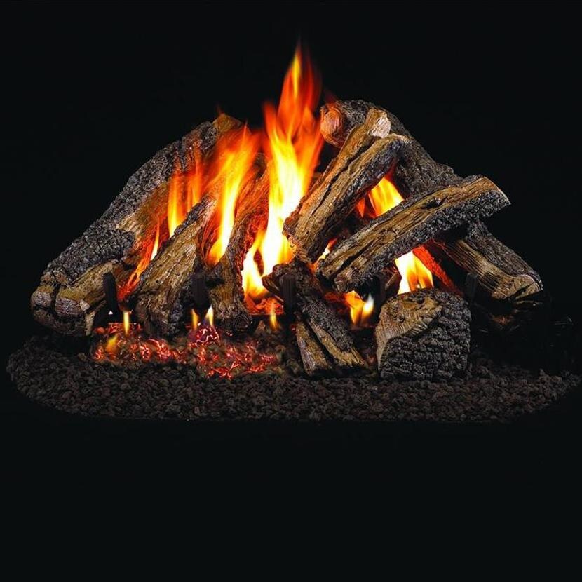 Peterson Real Fyre 18-Inch Western Campfyre Gas Log Set With Vented Propane G45 Burner - Manual Safety Pilot