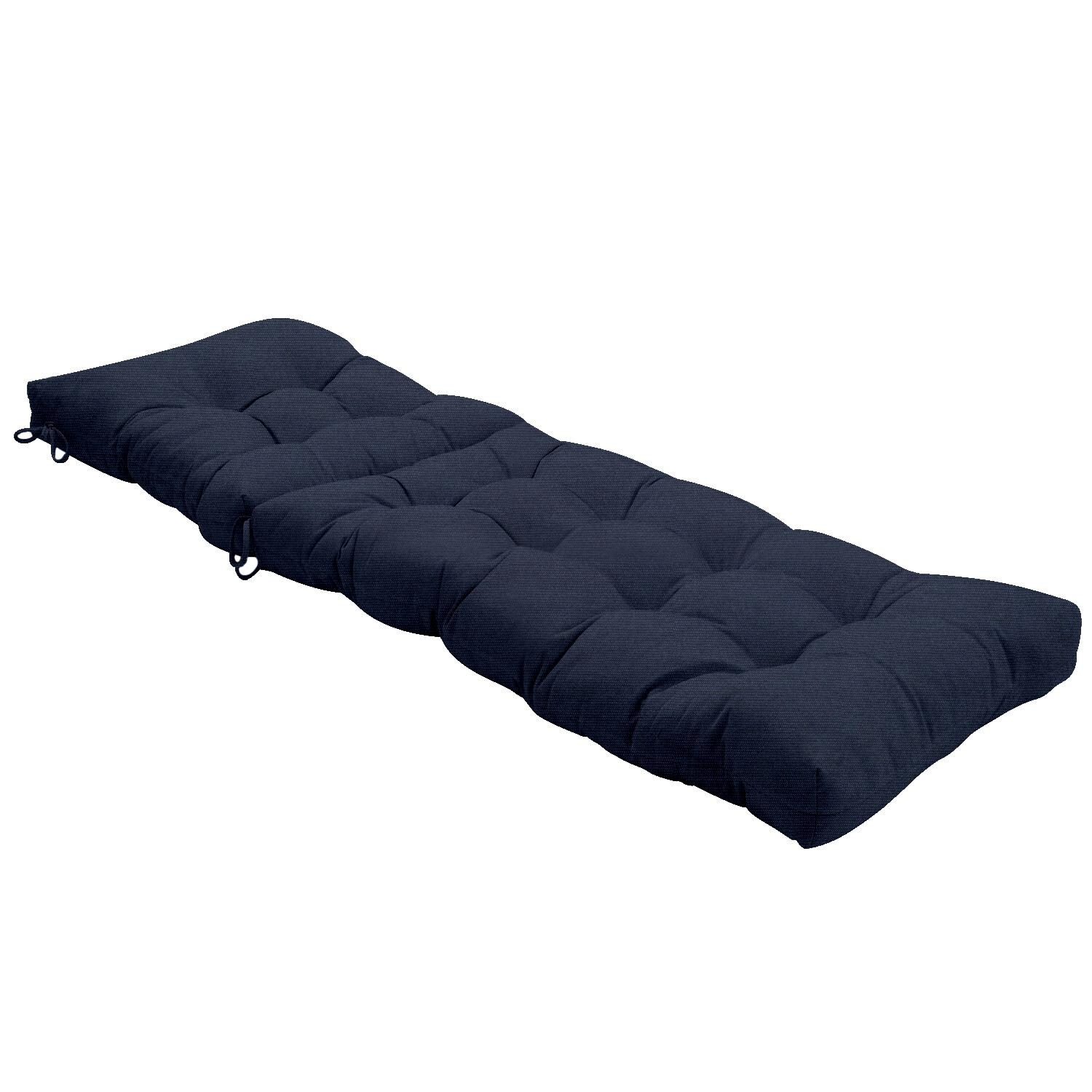 Sunbrella Canvas Navy Extra Long Outdoor Replacement Chaise Lounge Cushion By UltimatePatio.com - Reclined View thumbnail