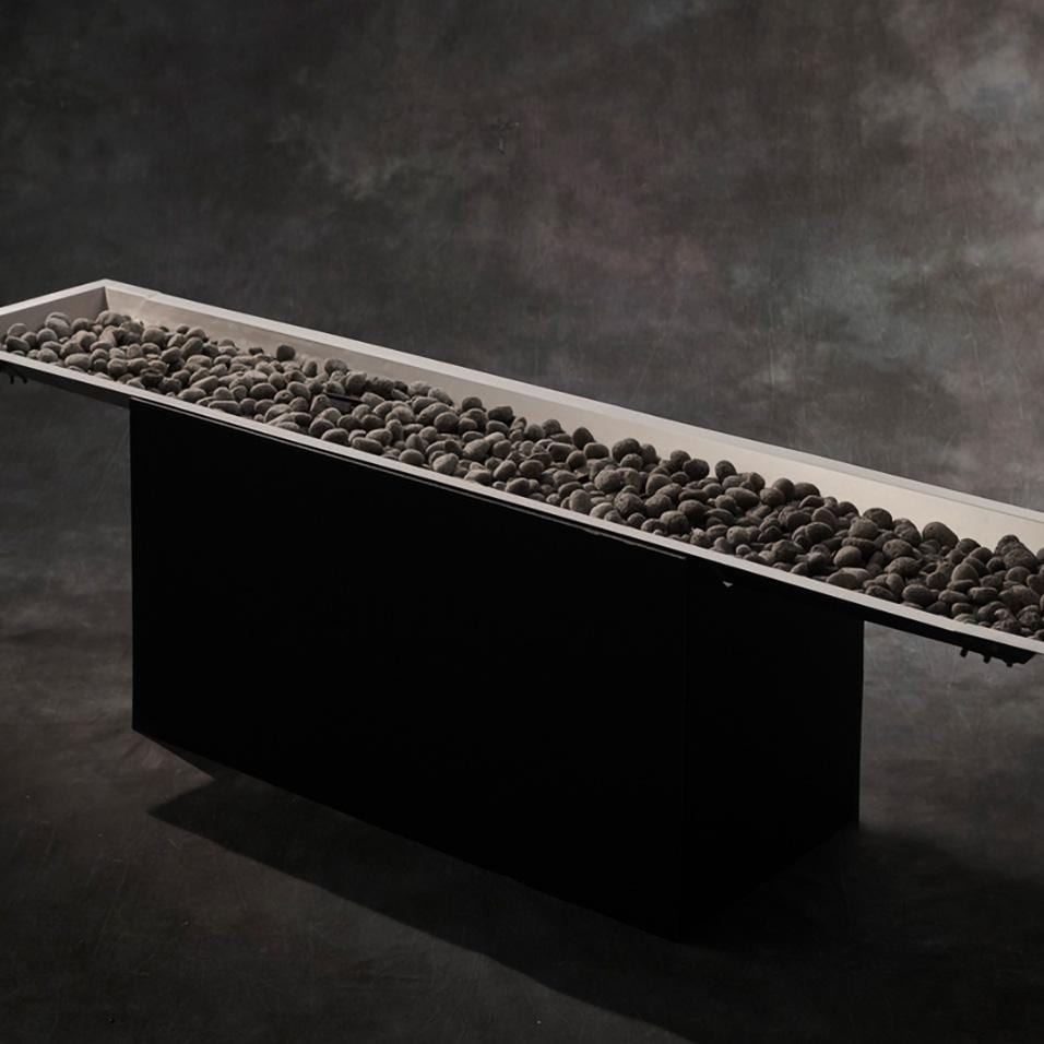 The Outdoor GreatRoom Company CFP1272 Crystal Fire Plus 72 Inch Drop-In Linear 125,000 BTU Propane Fire Pit Burner Kit  - Stainless Steel - Lava Rock - Detail thumbnail