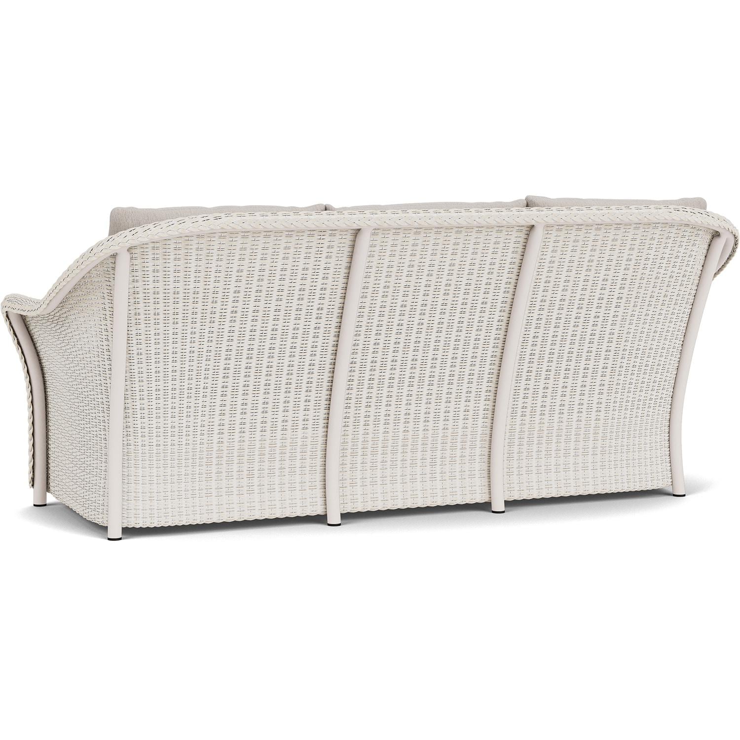 Lloyd Flanders Weekend Retreat Sofa in Antique White Finish W/ Remy Cloud Fabric - Back Left thumbnail
