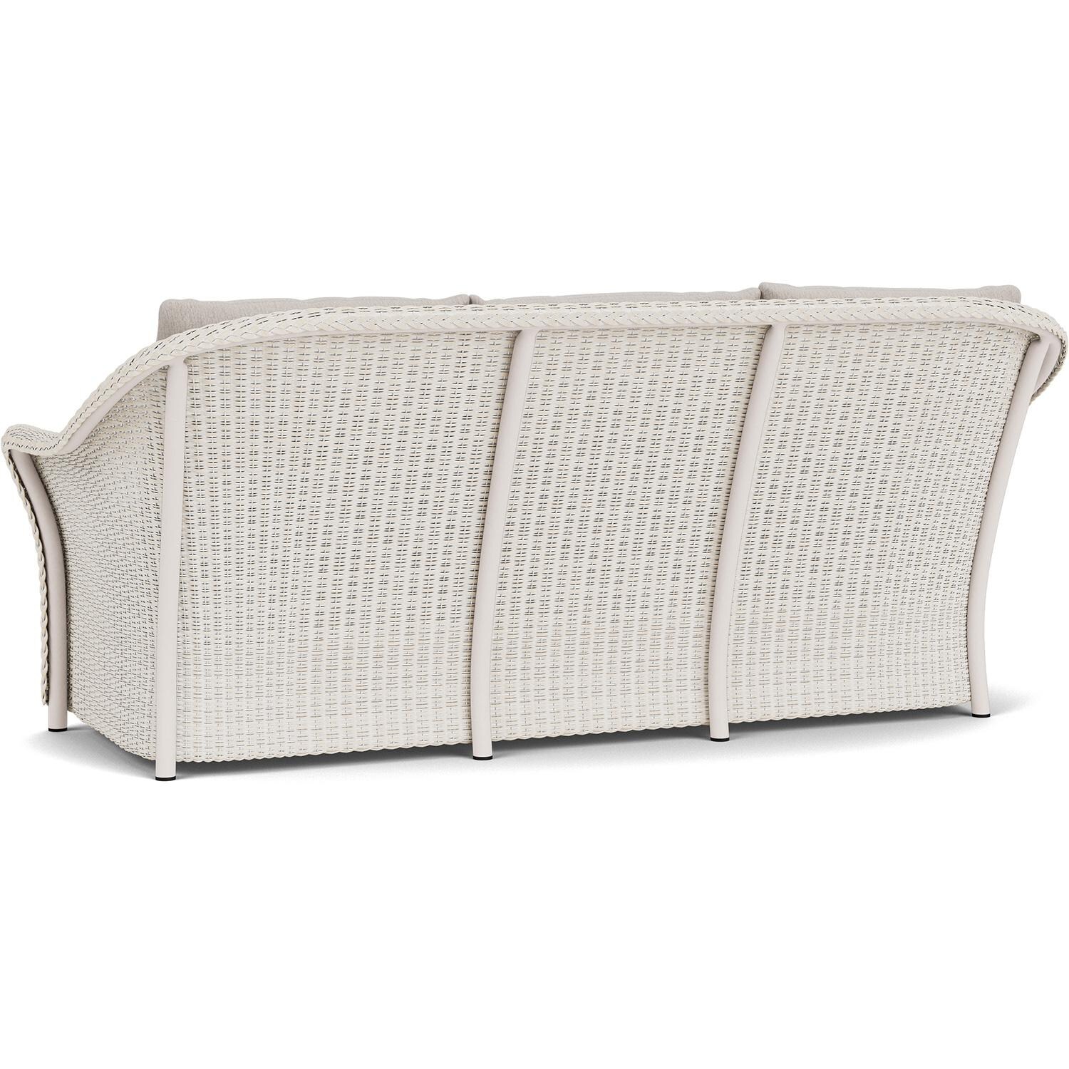 Lloyd Flanders Weekend Retreat Sofa in Antique White Finish W/ Remy Cloud Fabric - Back Left thumbnail