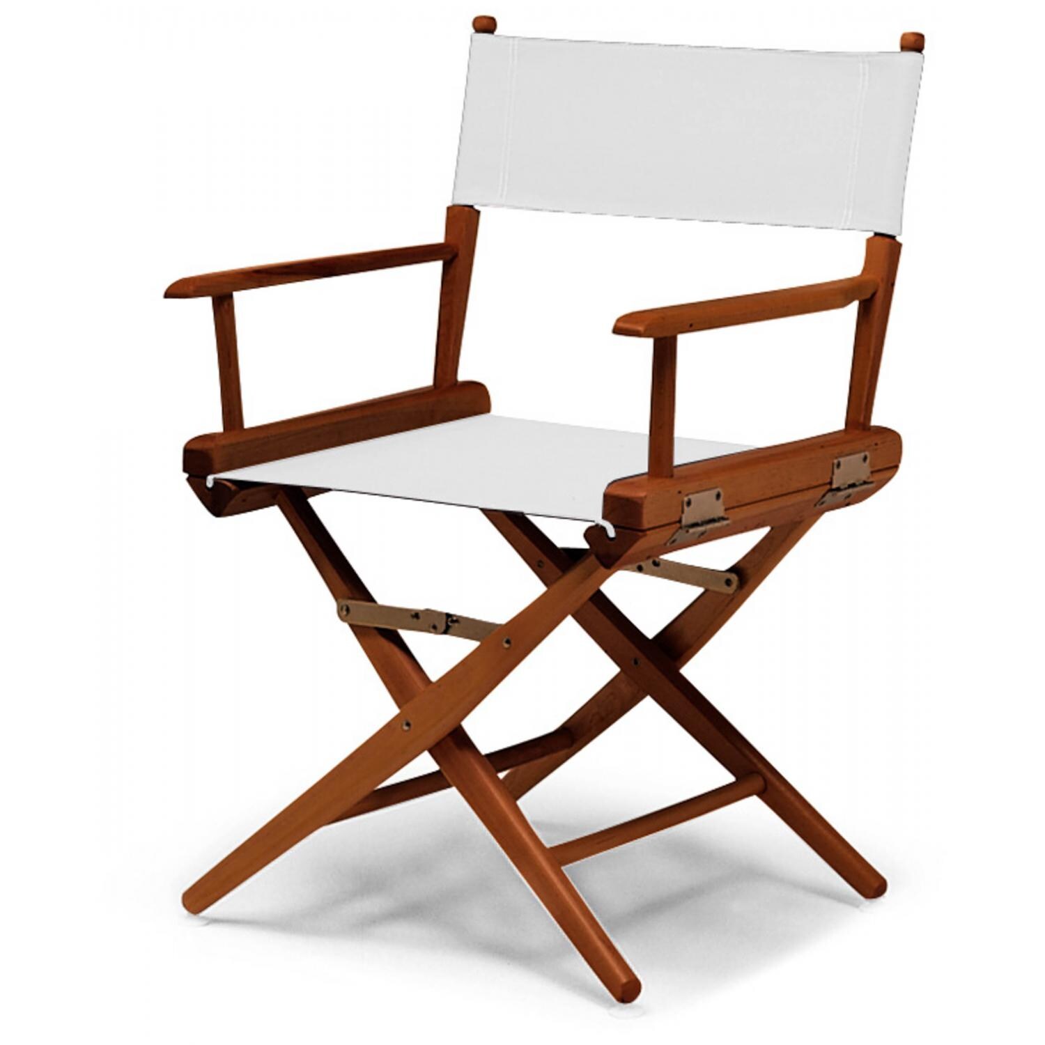 World Famous Dining Height Director Chair By Telescope Casual - Walnut/White thumbnail