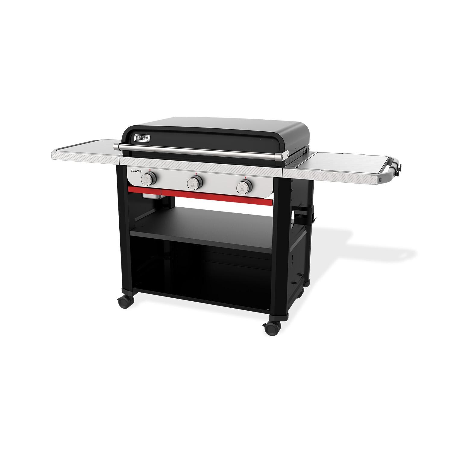 Weber 1500014 Slate 30-in Rust-Resistant Propane Griddle - Angled Closed - White Background thumbnail