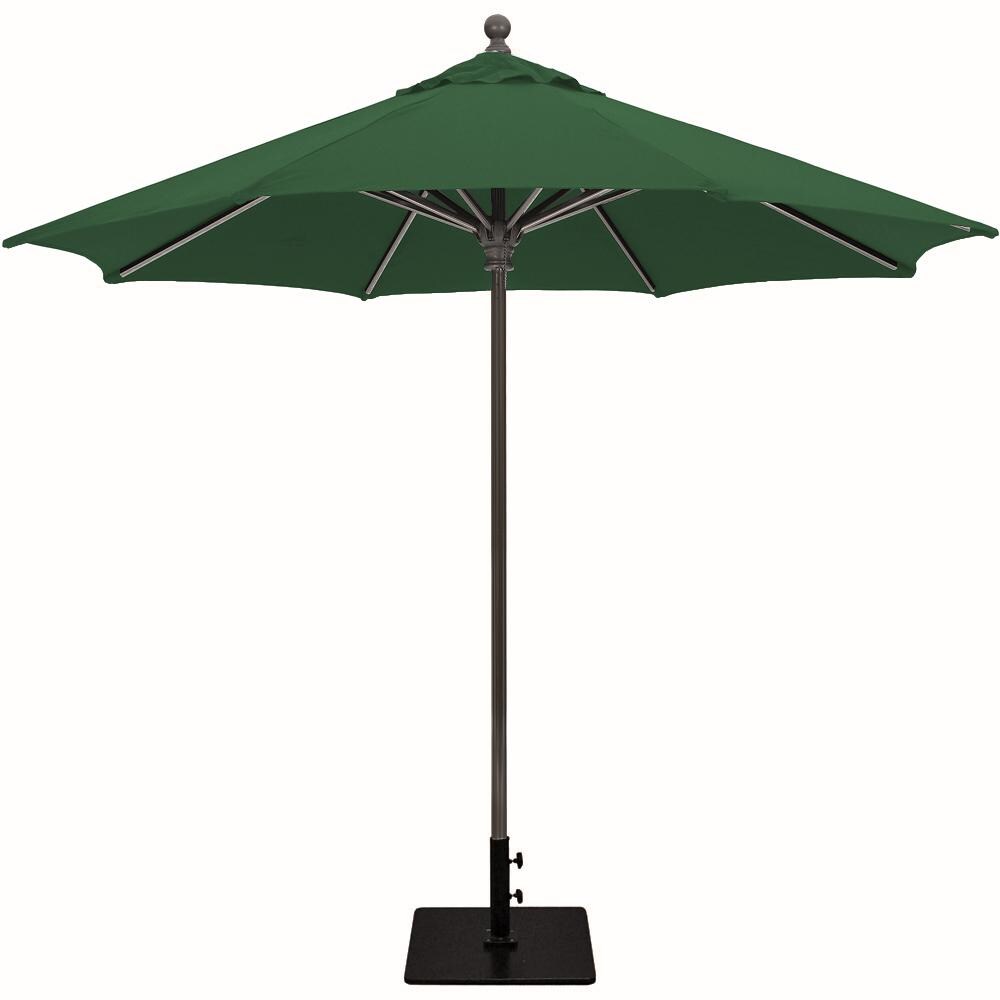 Galtech 9 Ft. Commercial Octagonal Aluminum Patio Market Umbrella W/ Push Lift - Antique Bronze Frame W/ Sunbrella Canvas Forest Green Canopy image
