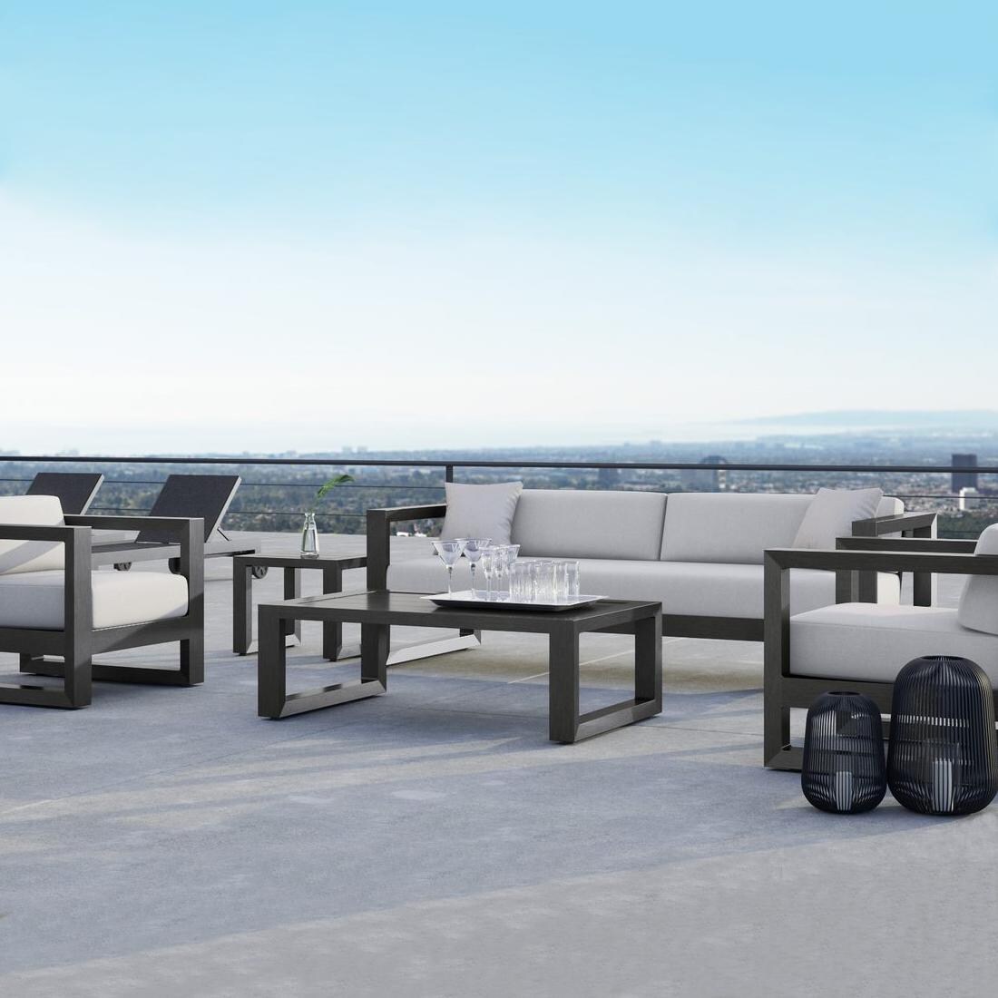 Redondo 5 Pc Aluminum Seating Set in Slate/Cast Silver by Sunset West