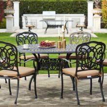 Darlee Florence 7 Piece Cast Aluminum Patio Dining Set With Round Table - Antique Bronze