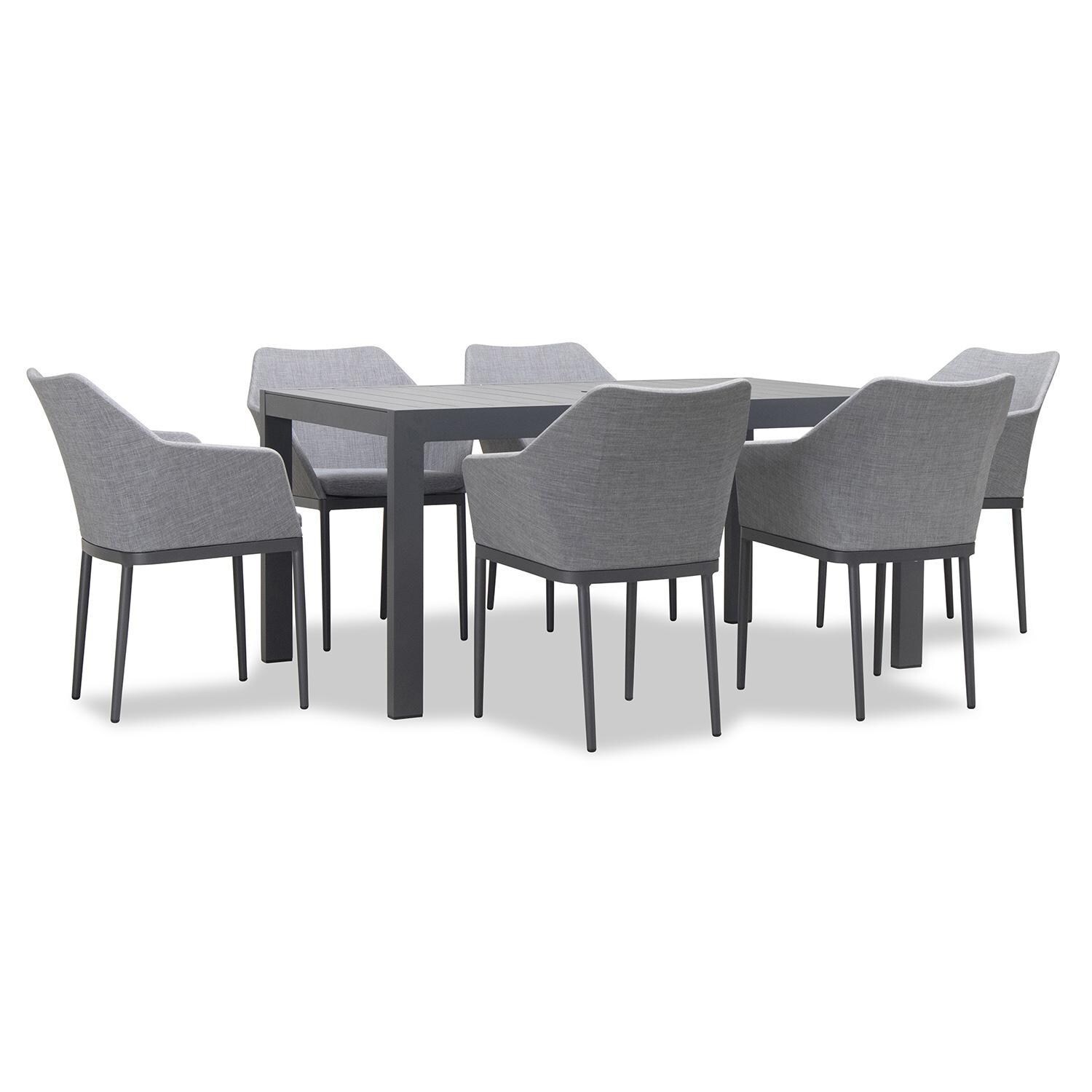 Starlook Bay 7 Pc Aluminum Dining Set - Rectangular in Slate by Lakeview Outdoor Designs